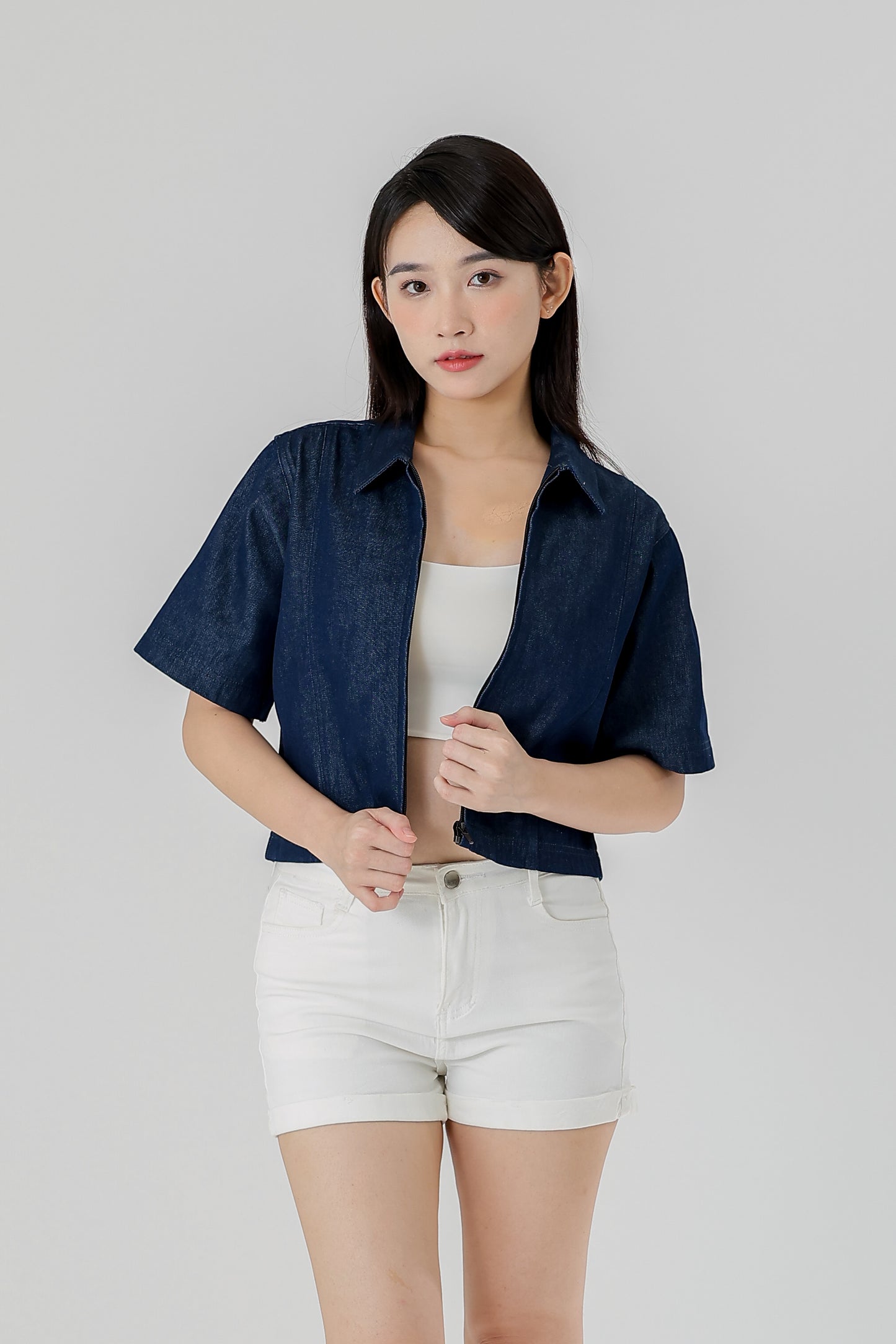 Callen Zipper Top - Dk Blue