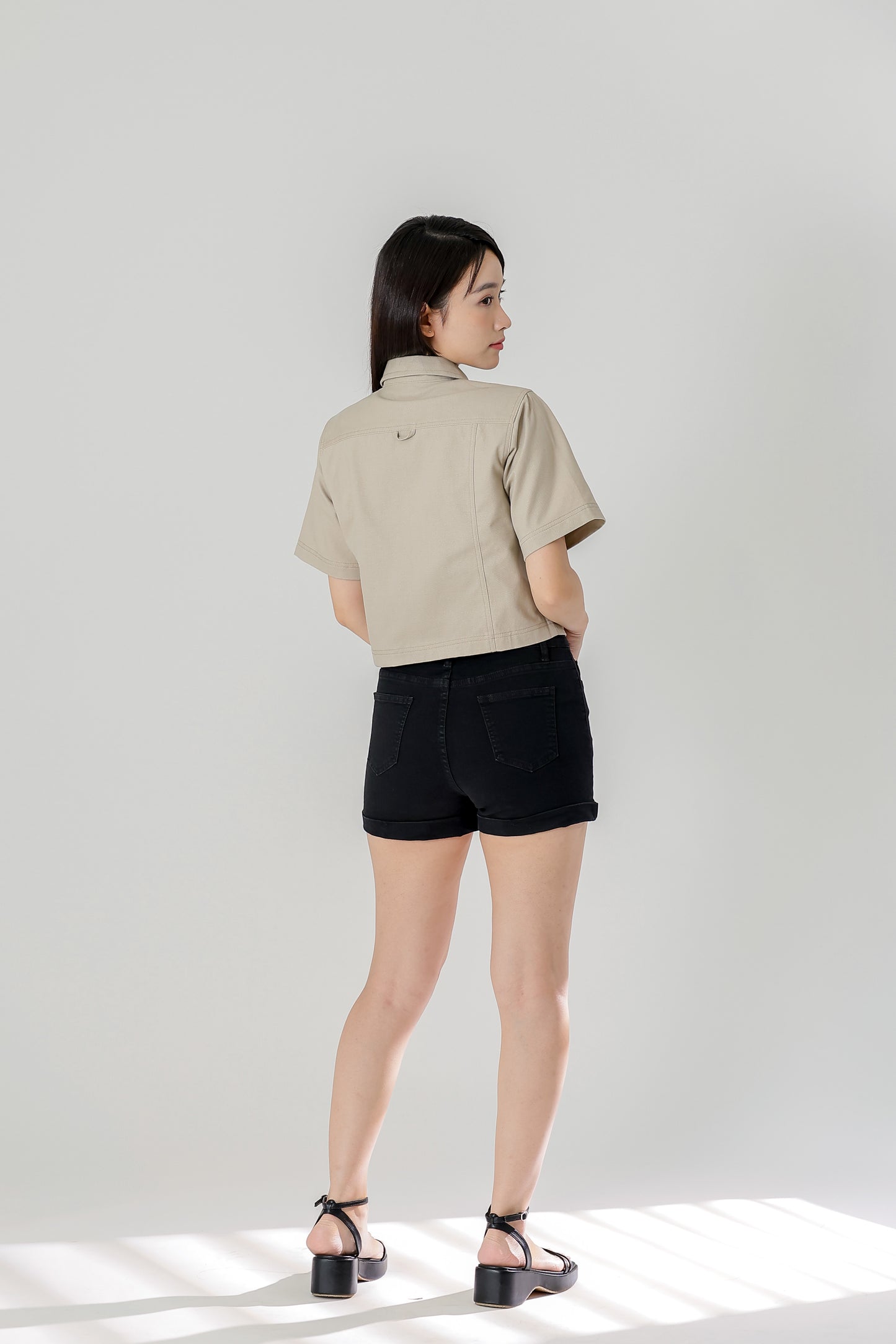 Callen Zipper Top - Cream