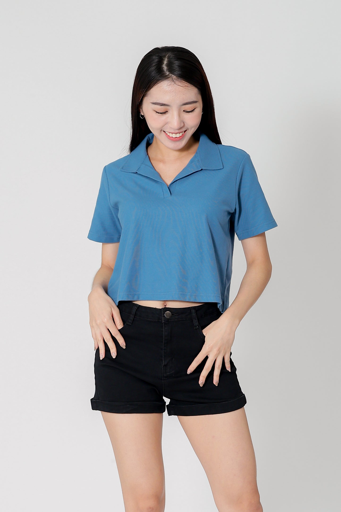 Camber Johnny Collar Polo - Steel Blue
