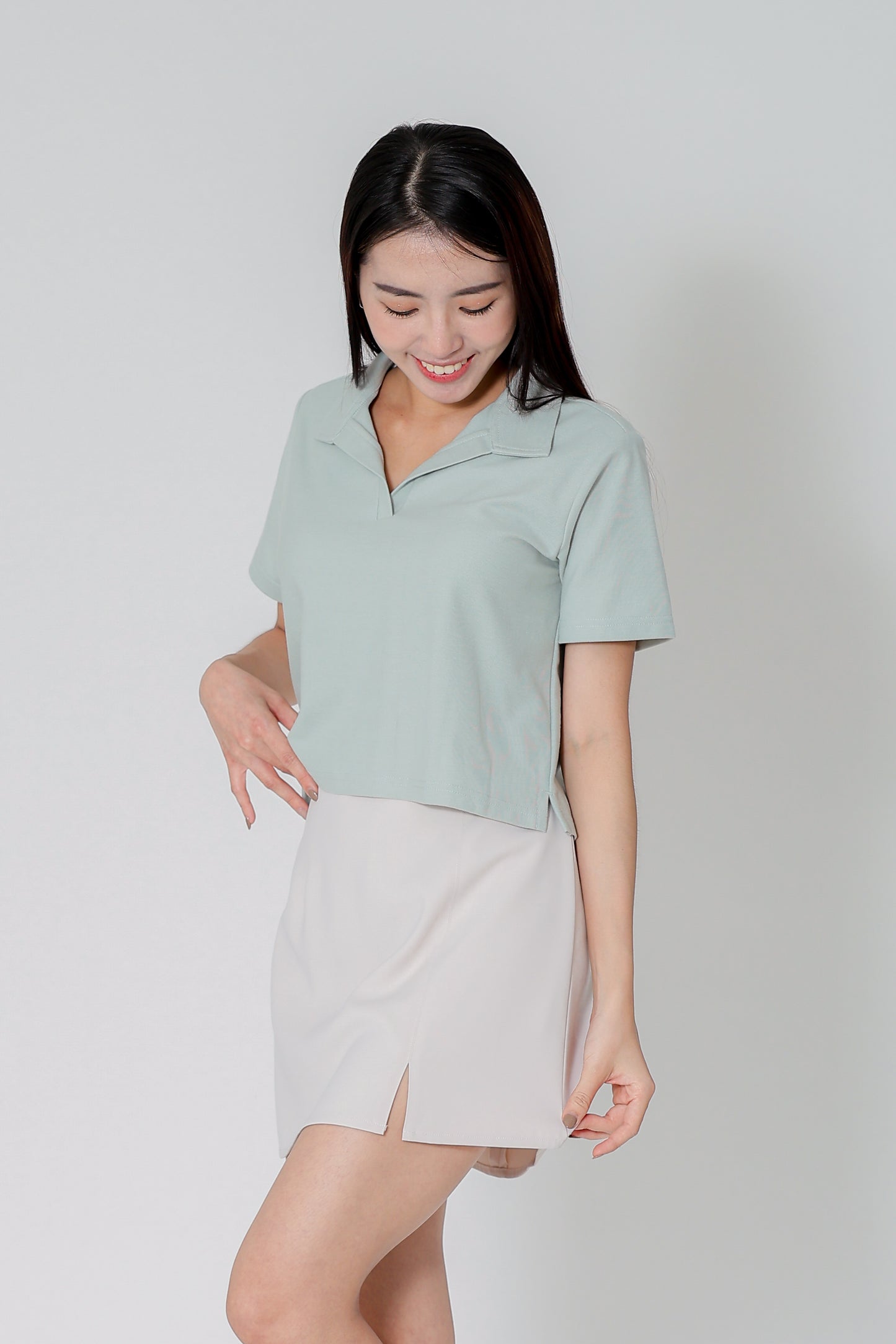 Camber Johnny Collar Polo - Seafoam Green