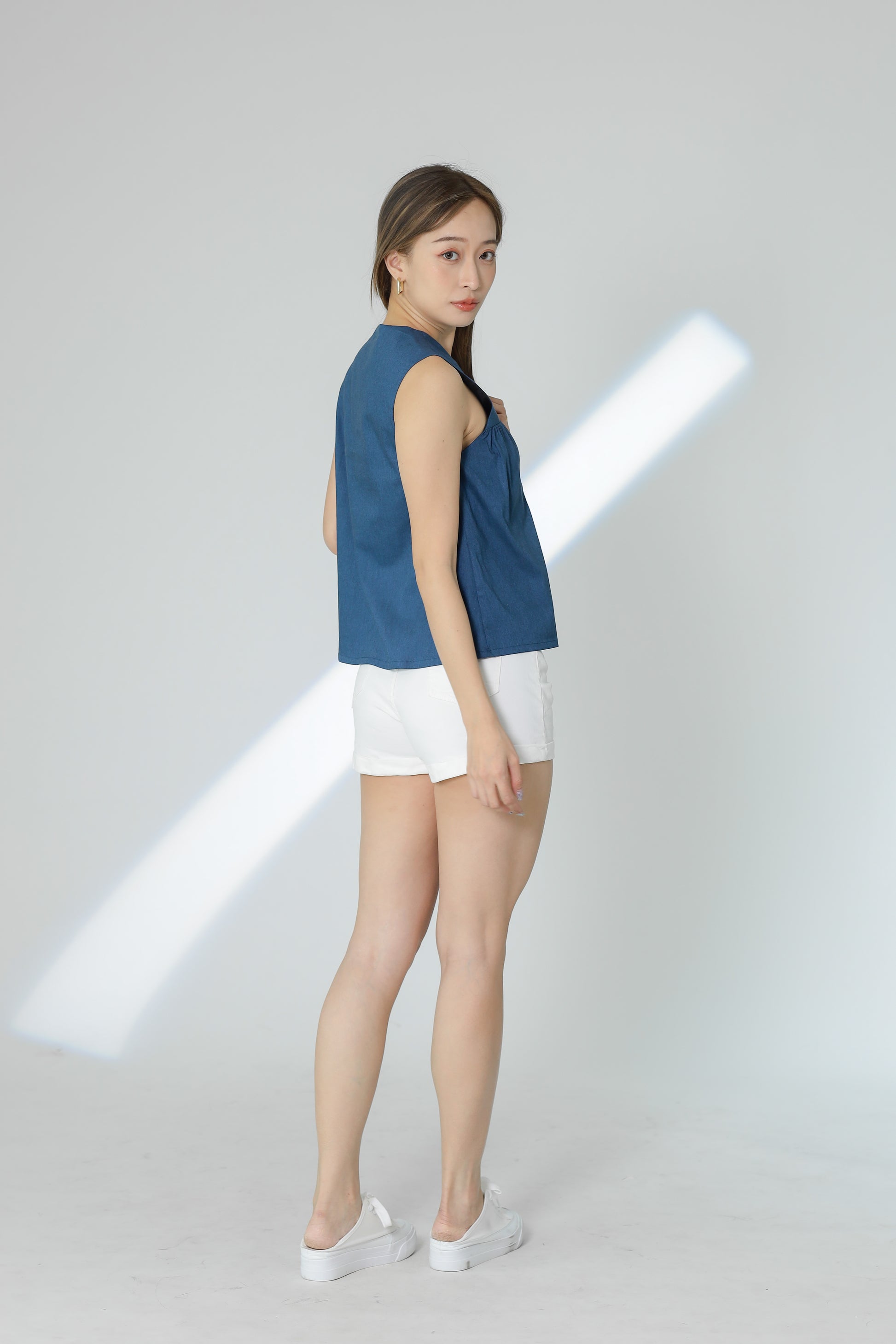 Camira Babydoll Top - Denim