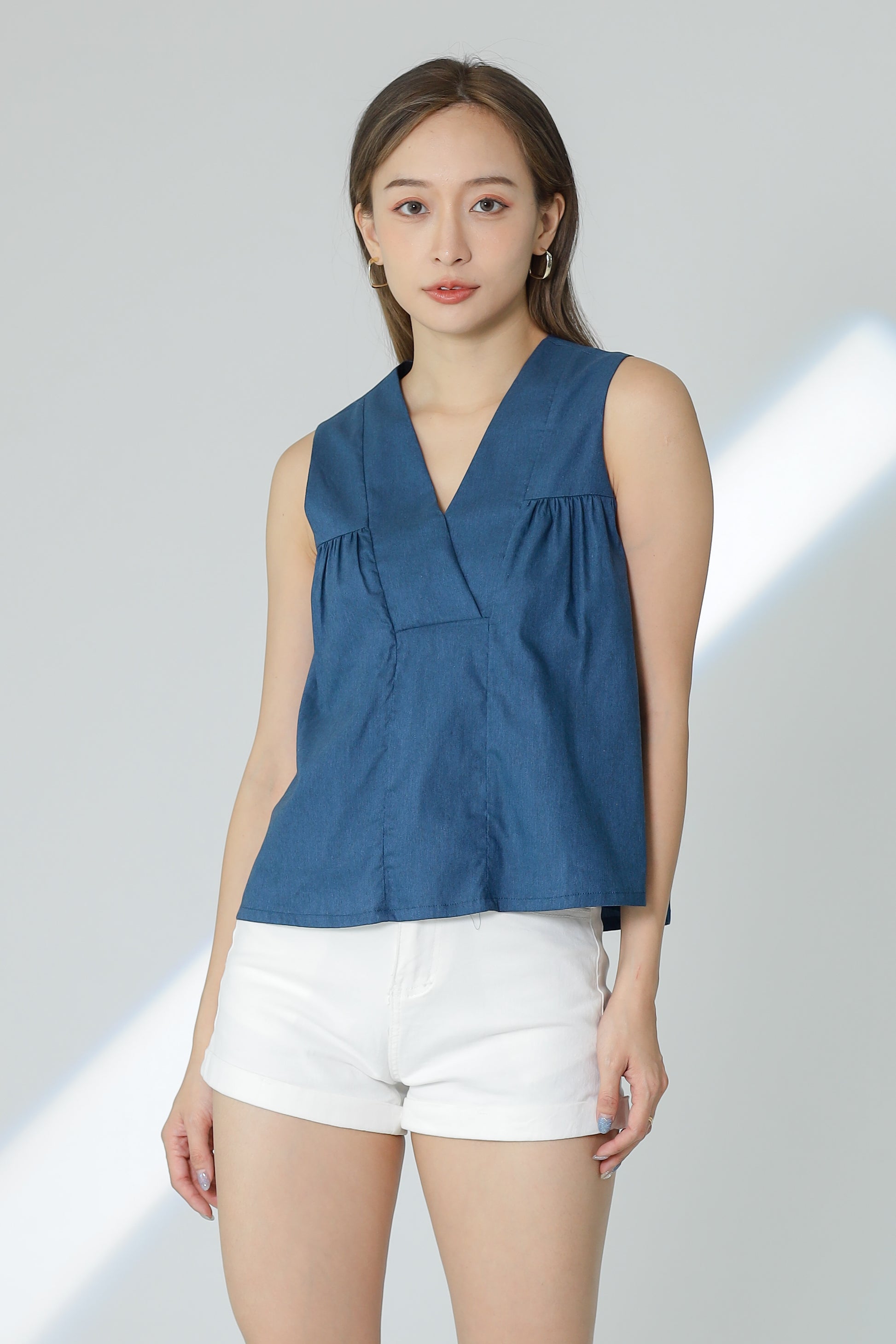 Camira Babydoll Top - Denim