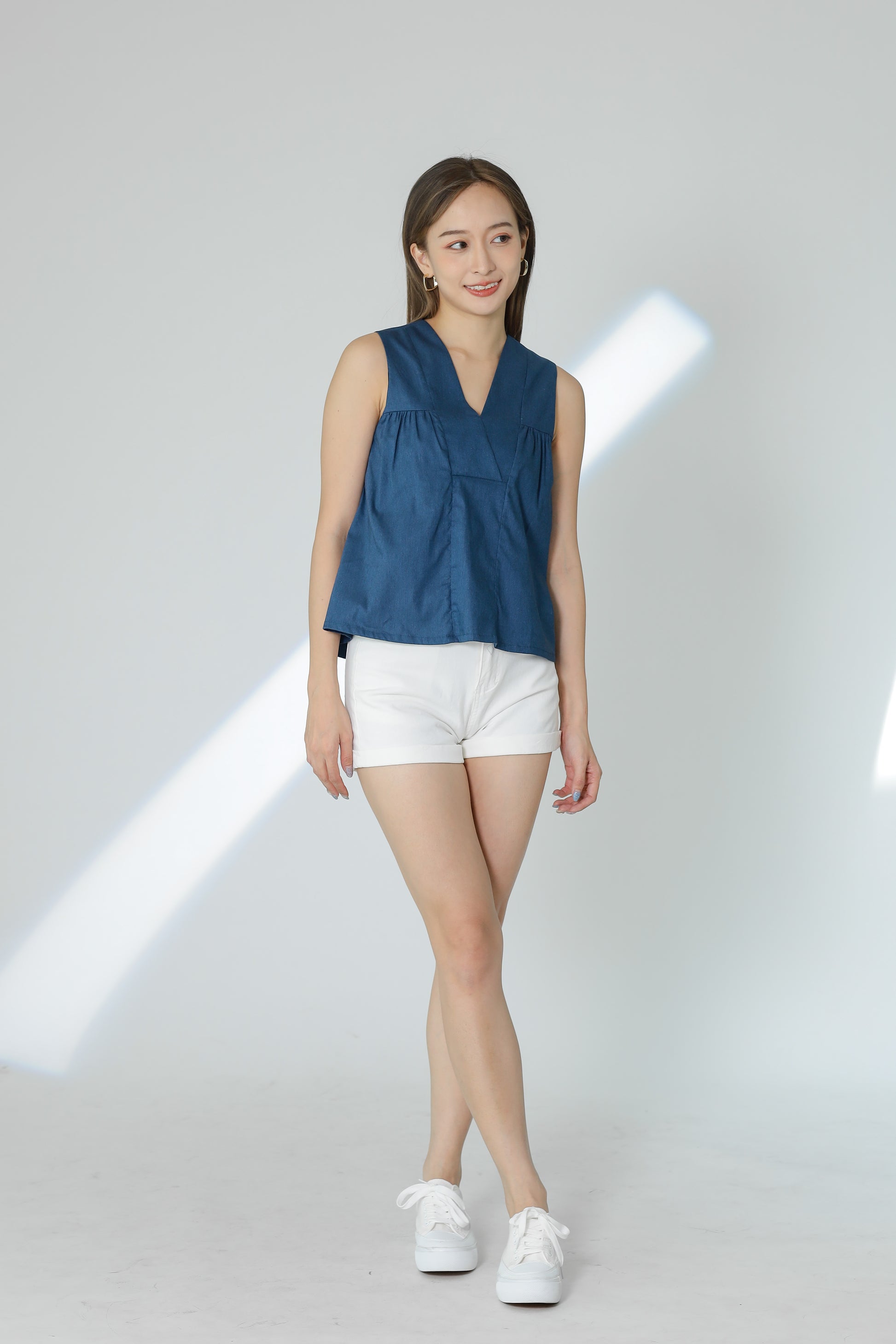 Camira Babydoll Top - Denim