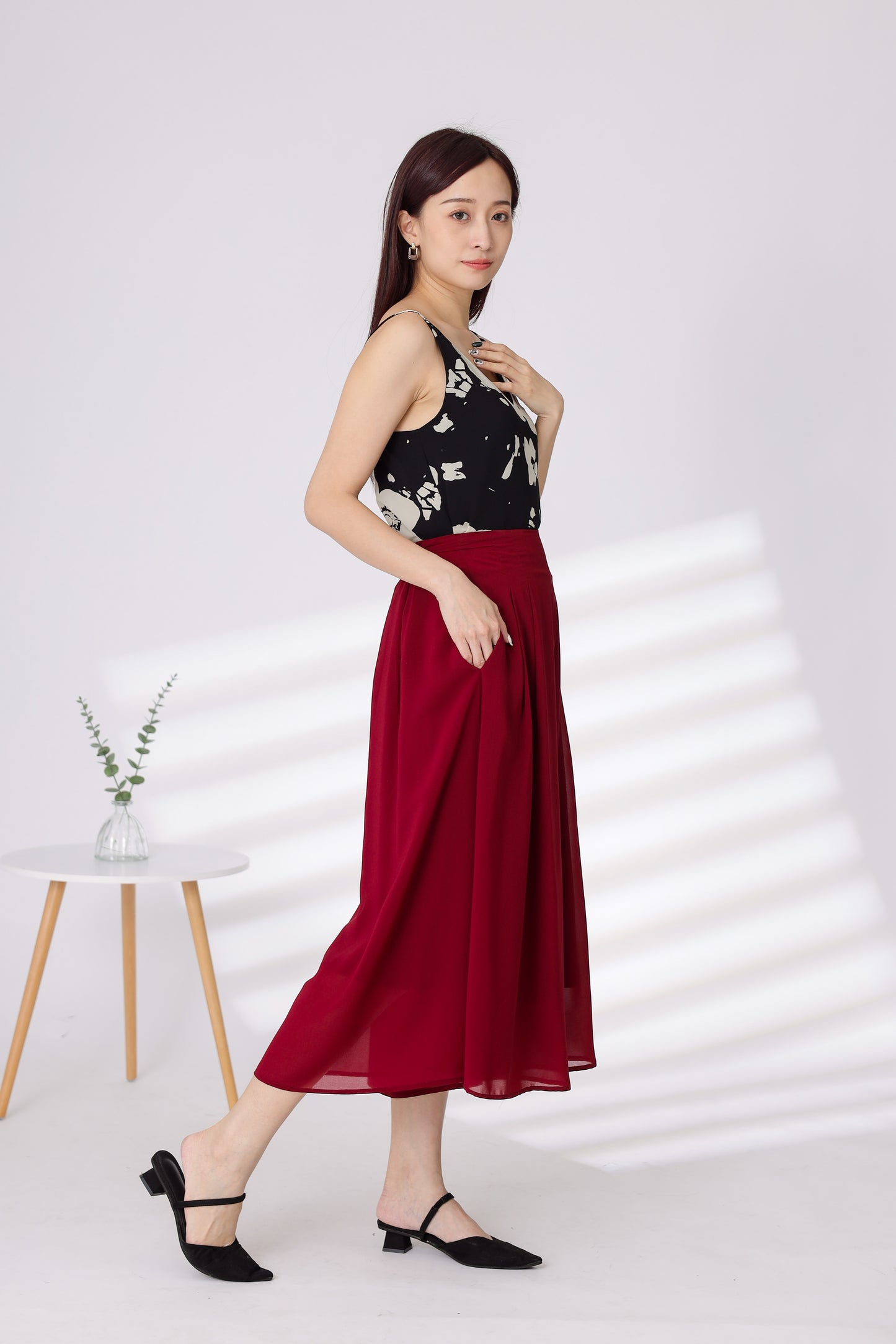 Cassidy Culotte Pants - Maroon