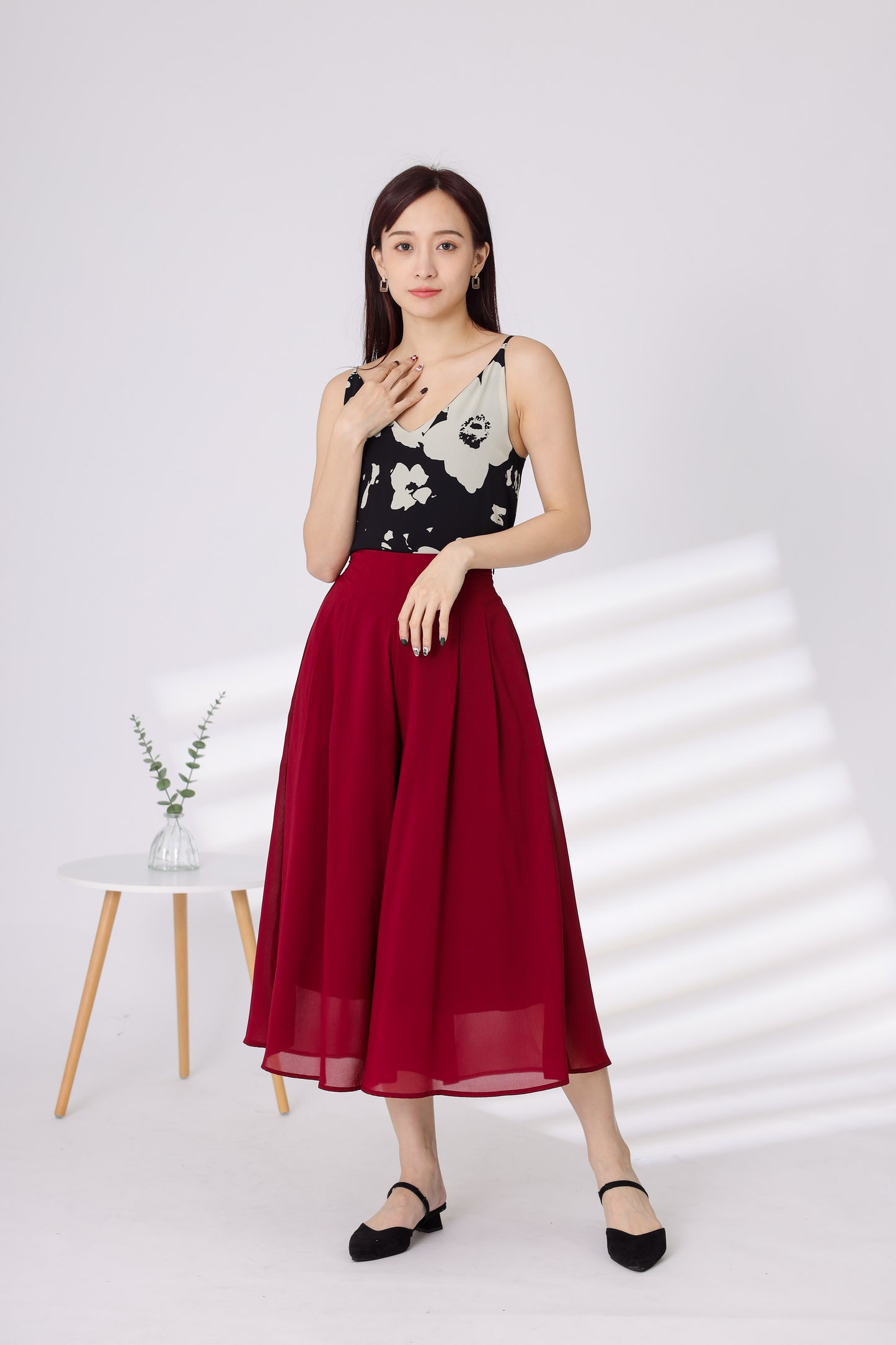 Cassidy Culotte Pants - Maroon