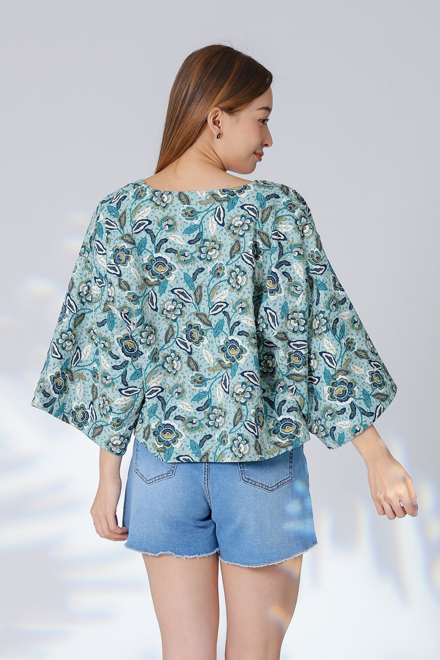 Celeste Reversible Kimono Jacket - Floral/Cream