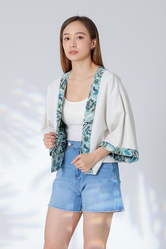 Celeste Reversible Kimono Jacket - Floral/Cream
