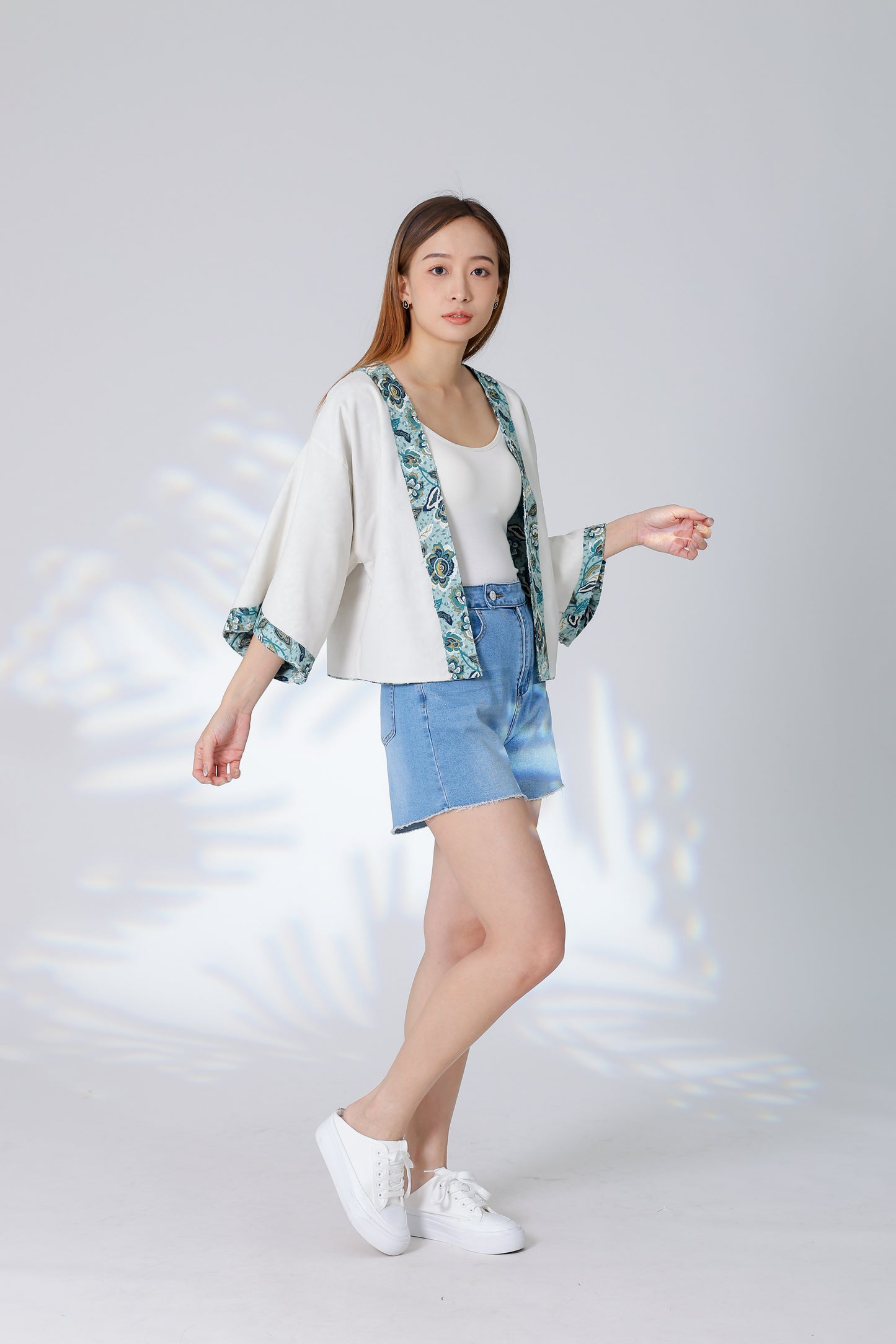 Celeste Reversible Kimono Jacket - Floral/Cream