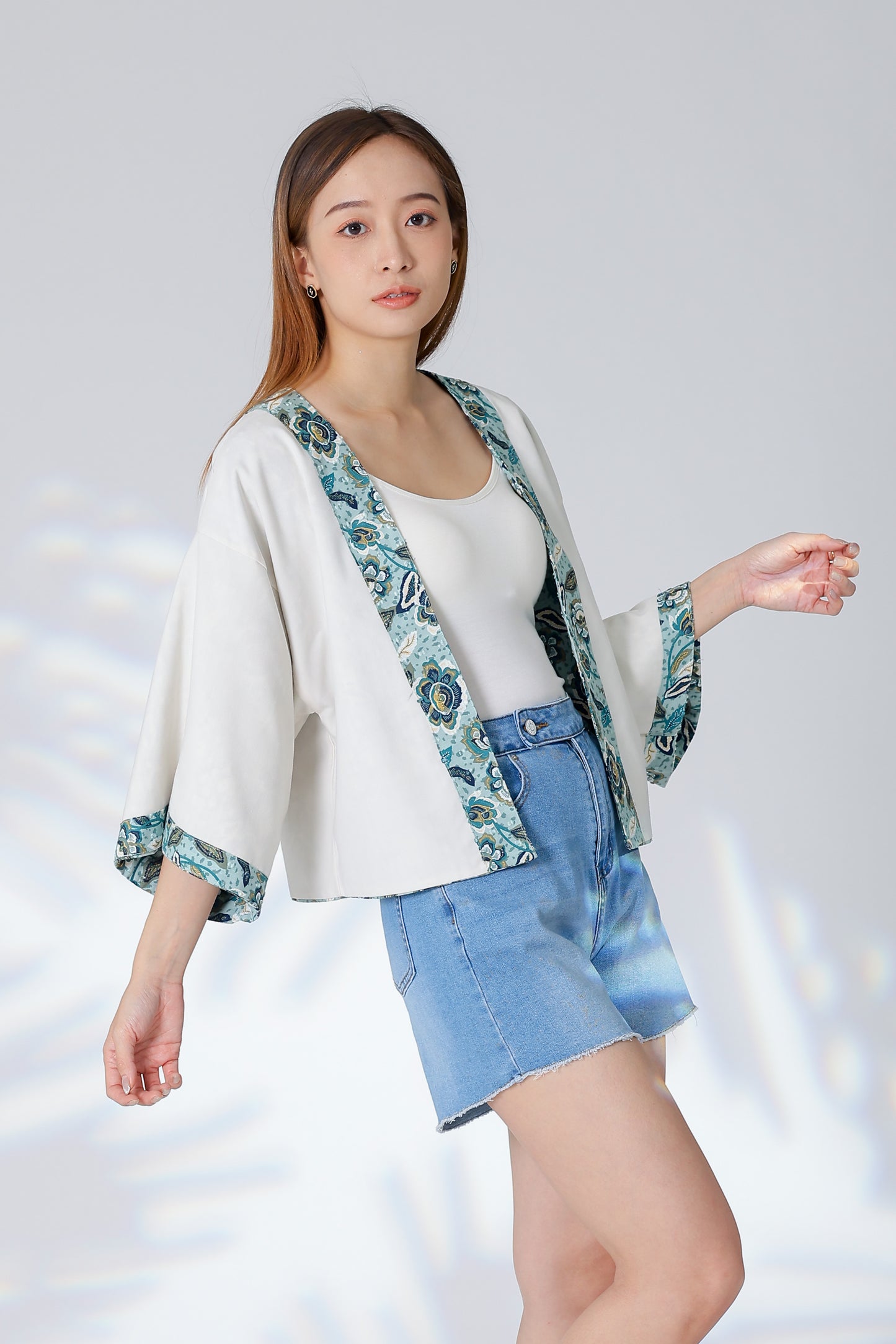 Celeste Reversible Kimono Jacket - Floral/Cream