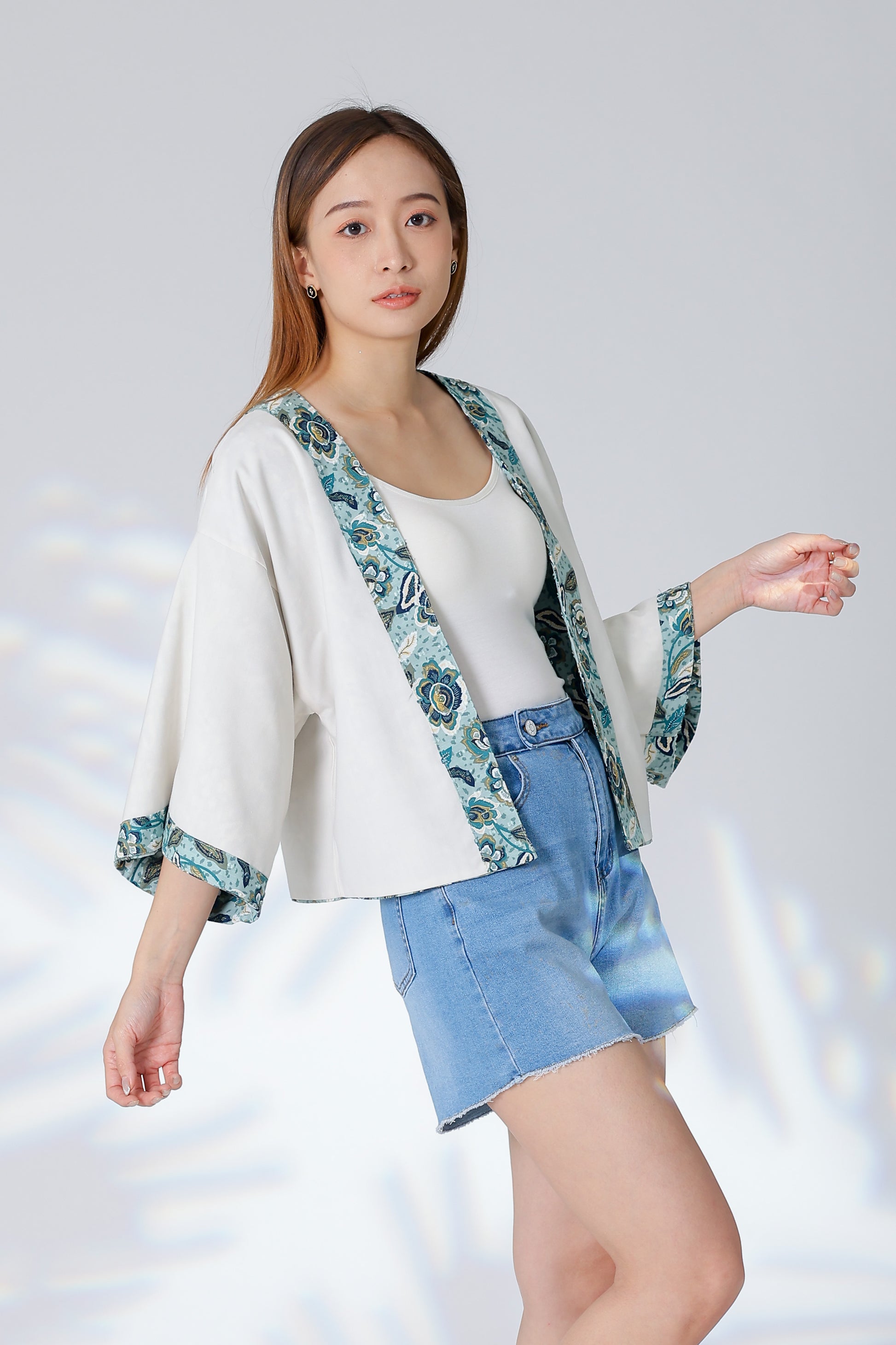 Celeste Reversible Kimono Jacket - Floral/Cream