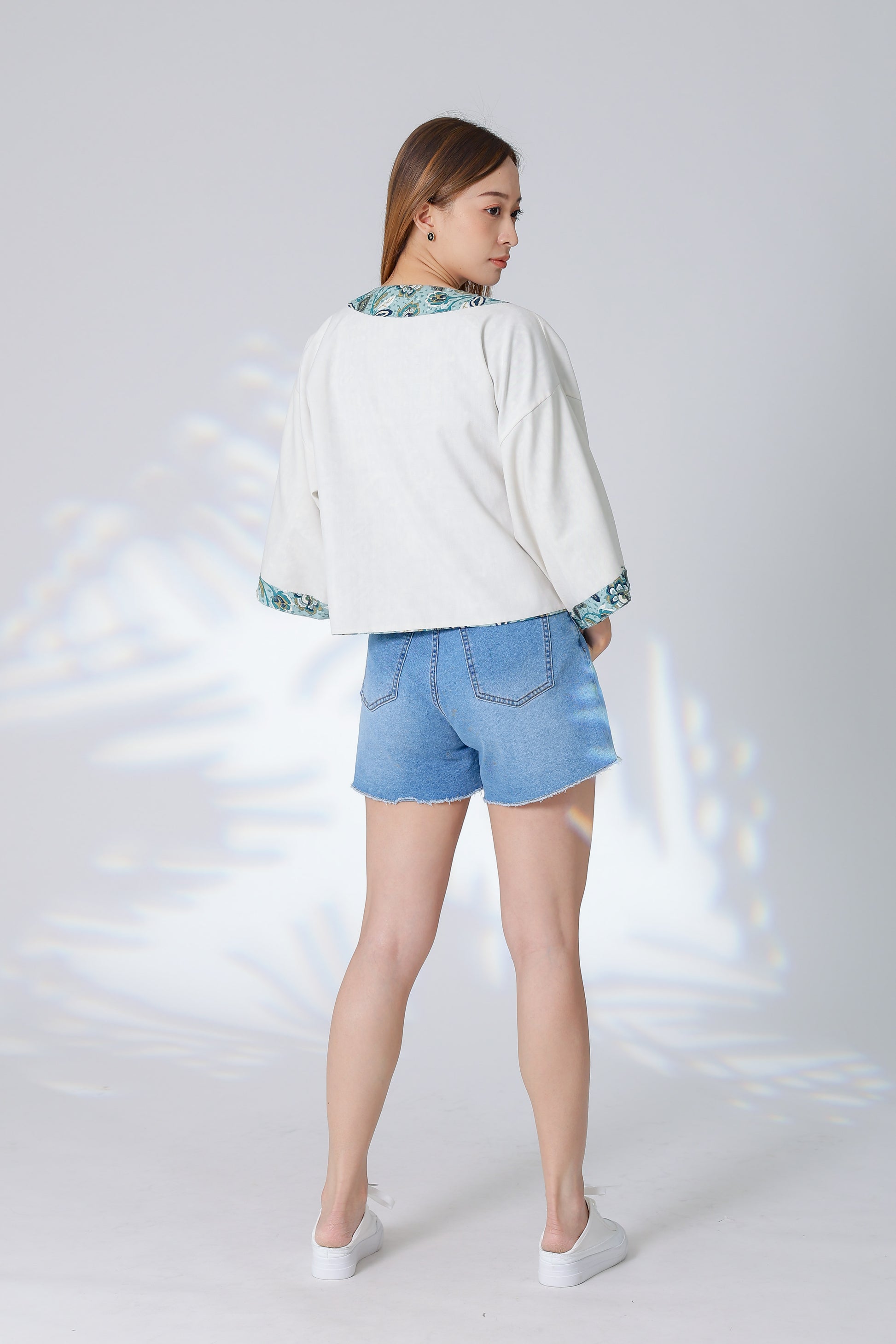 Celeste Reversible Kimono Jacket - Floral/Cream