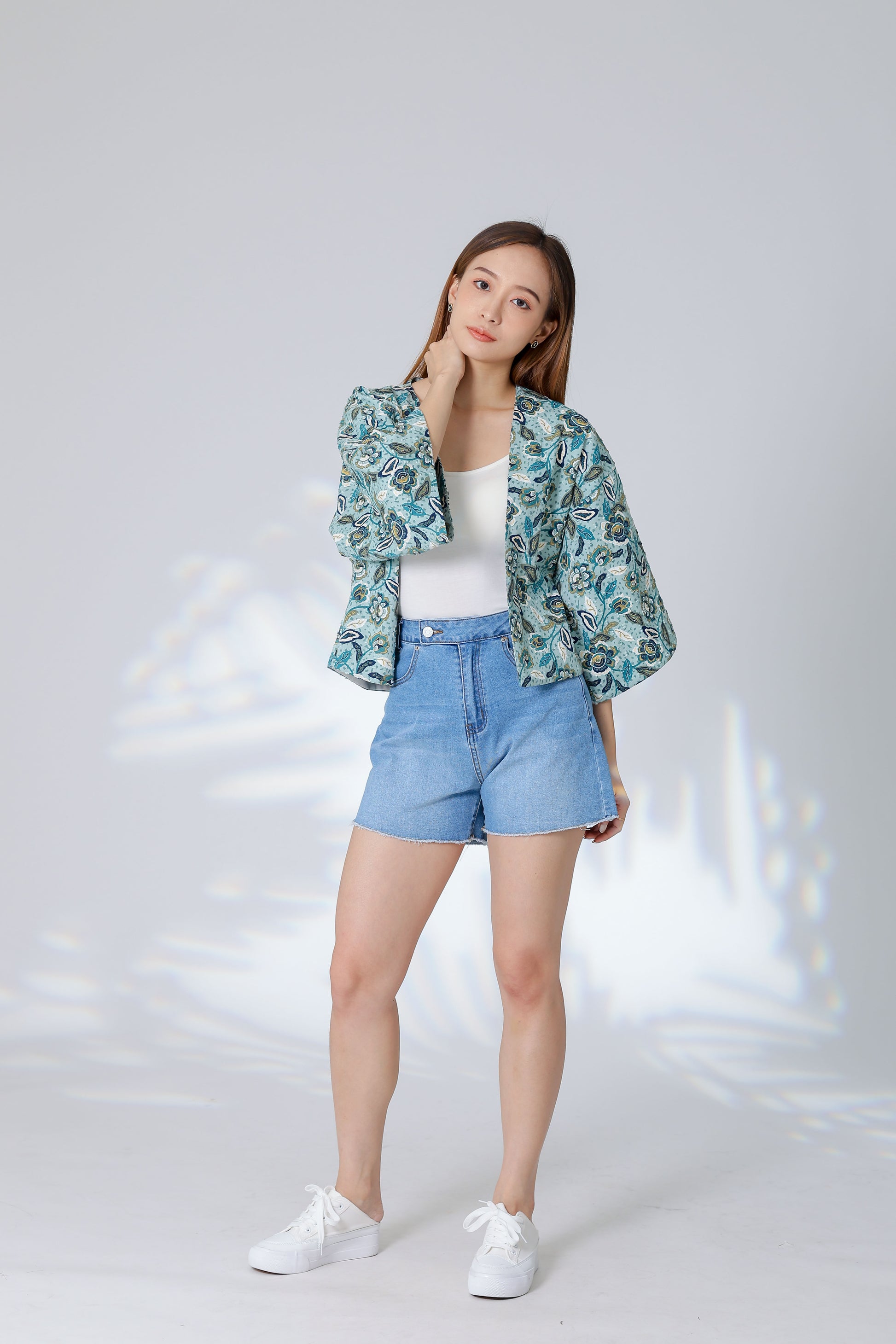 Celeste Reversible Kimono Jacket - Floral/Cream
