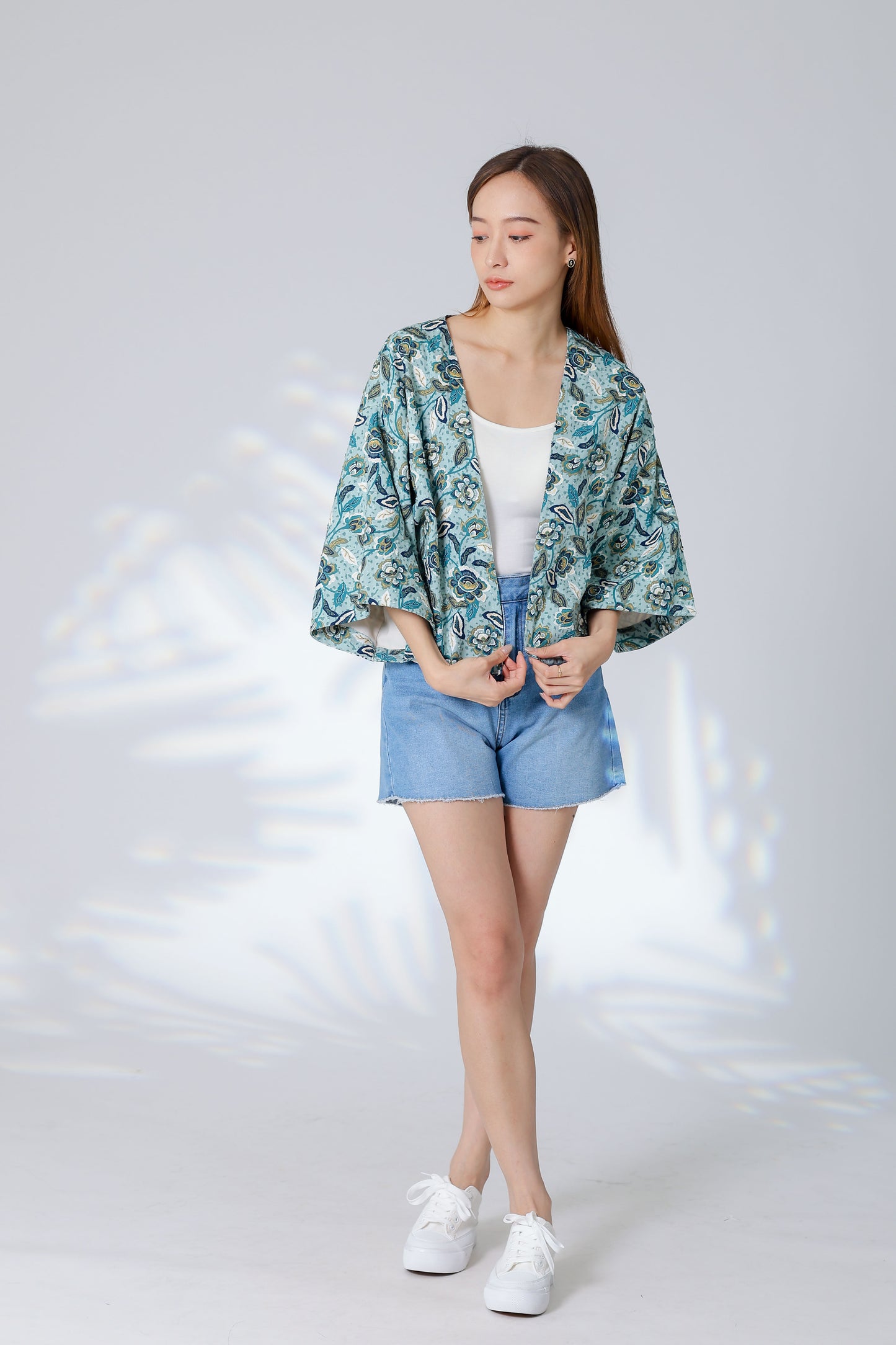 Celeste Reversible Kimono Jacket - Floral/Cream