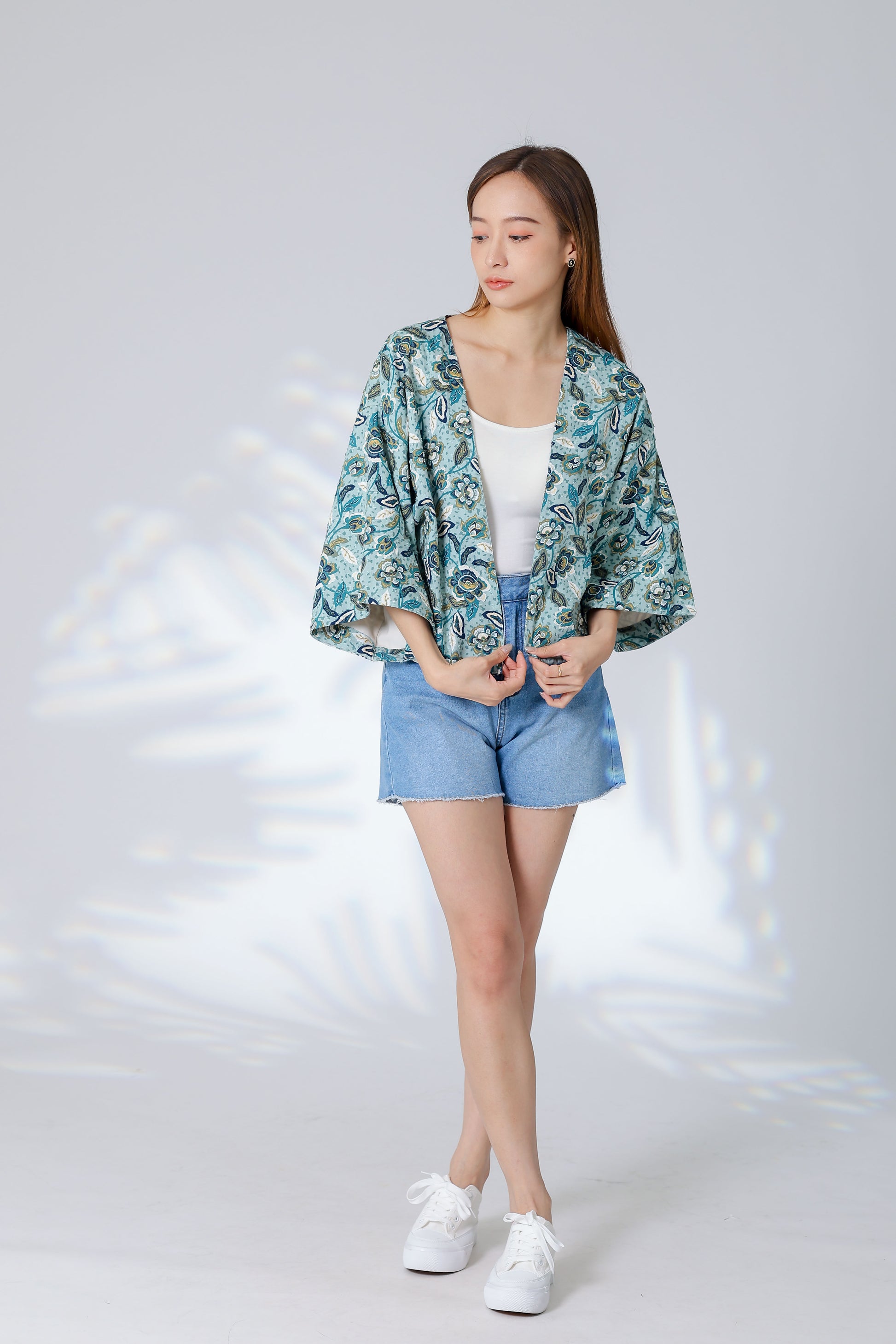 Celeste Reversible Kimono Jacket - Floral/Cream