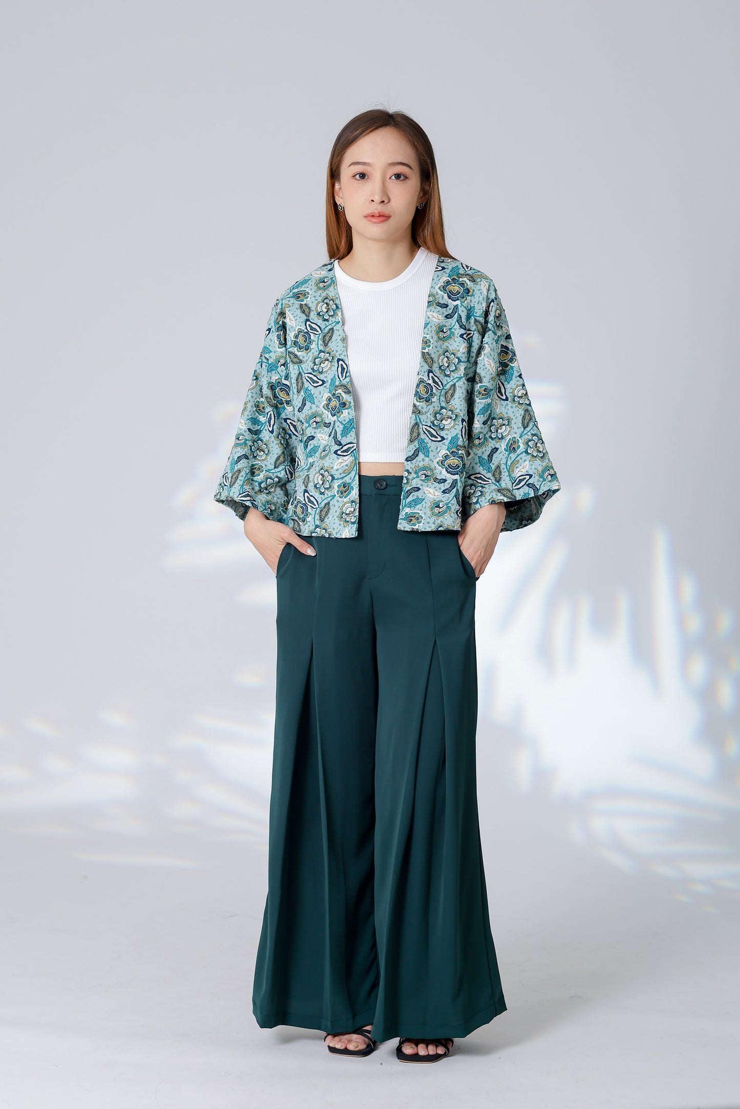 Celeste Reversible Kimono Jacket - Floral/Navy