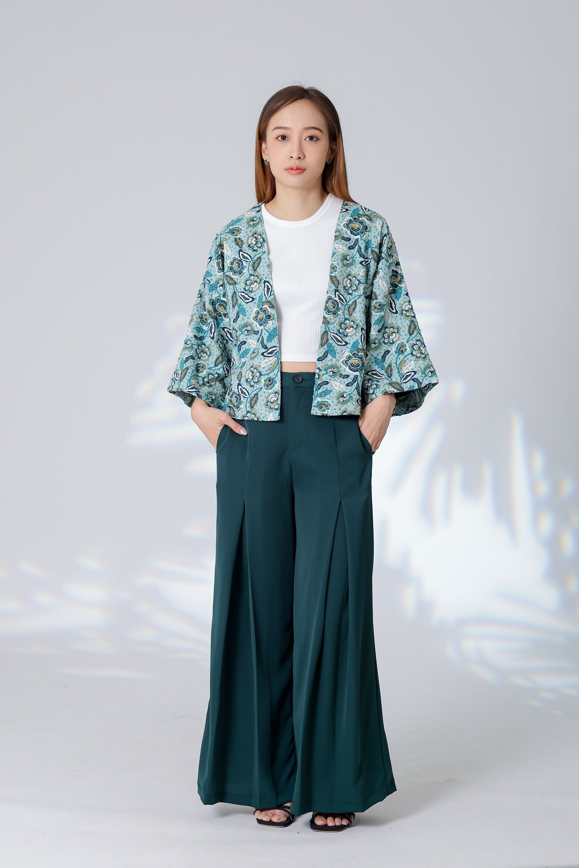 Celeste Reversible Kimono Jacket - Floral/Navy