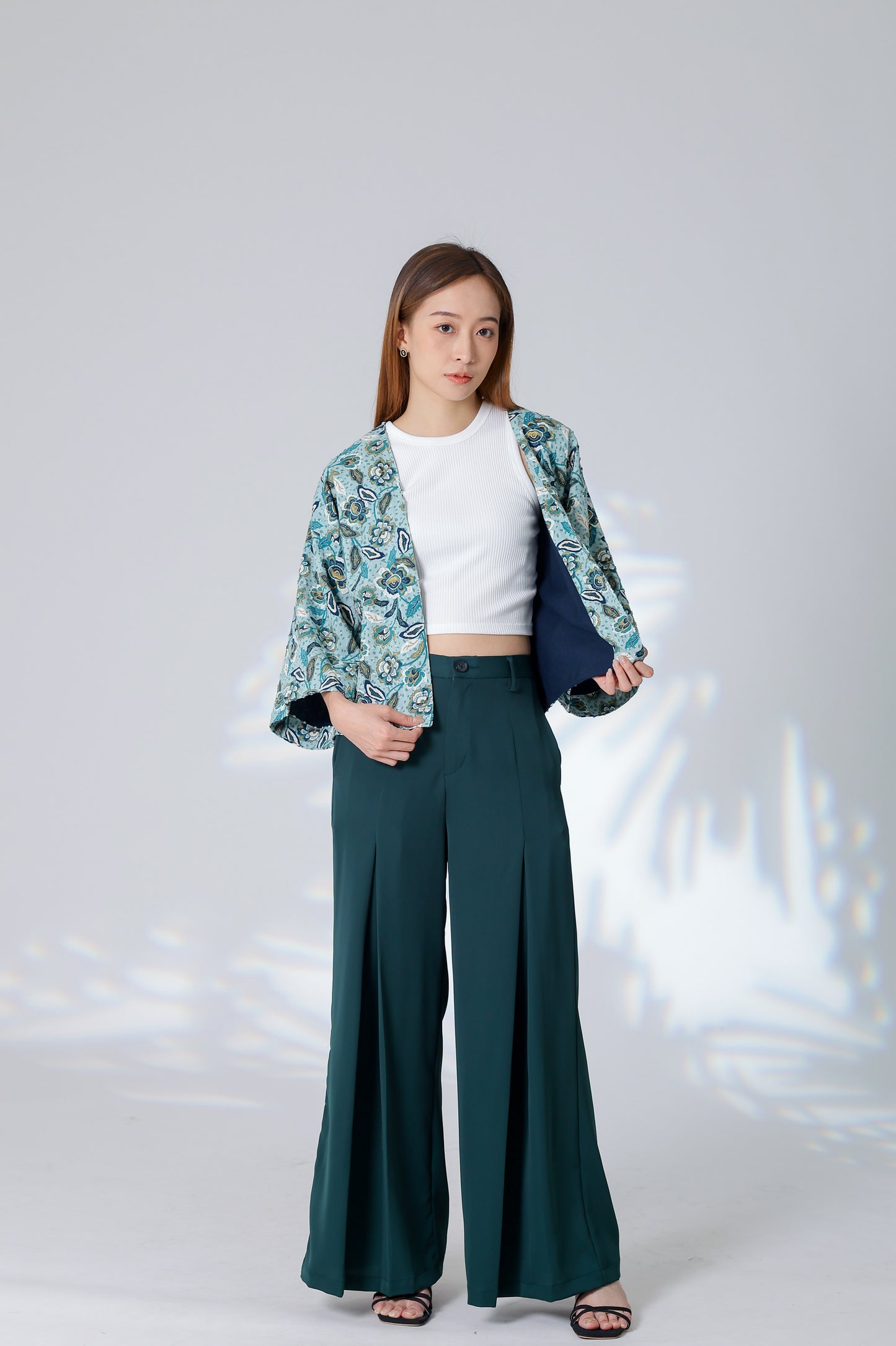 Celeste Reversible Kimono Jacket - Floral/Navy