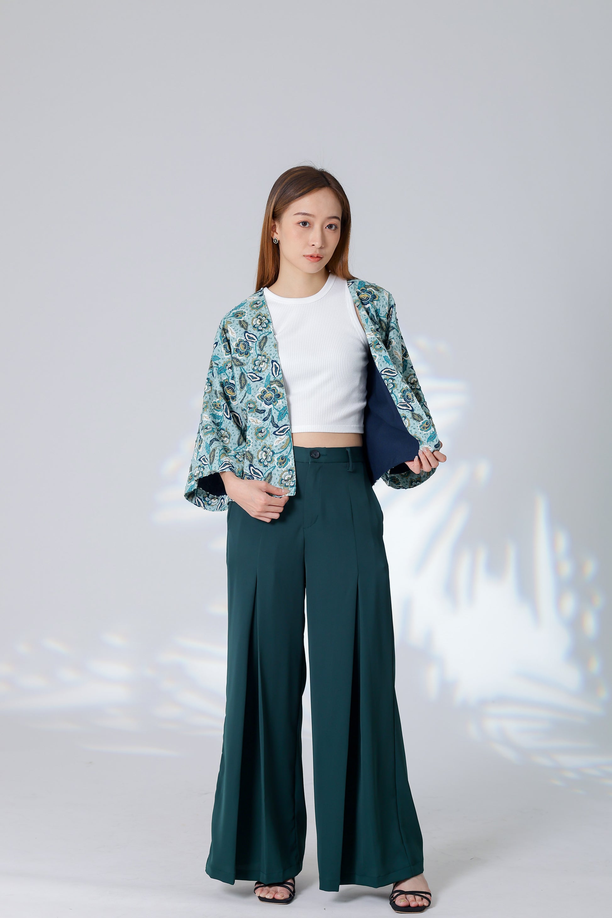 Celeste Reversible Kimono Jacket - Floral/Navy