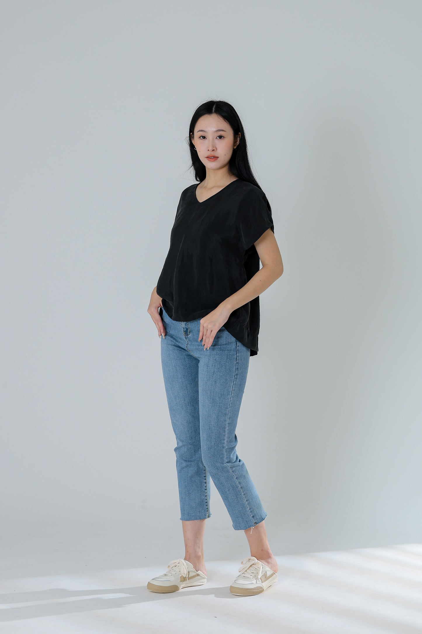 Cherris Unique Back Top - Black