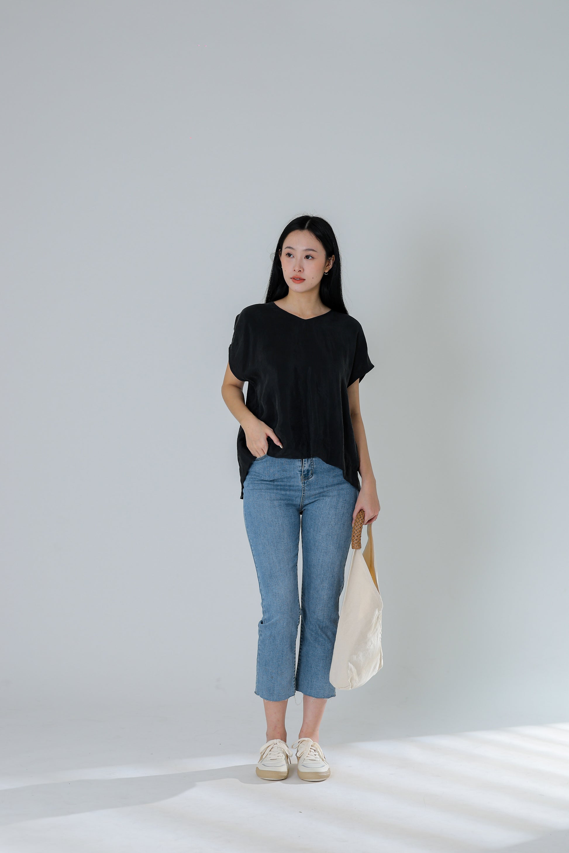 Cherris Unique Back Top - Black