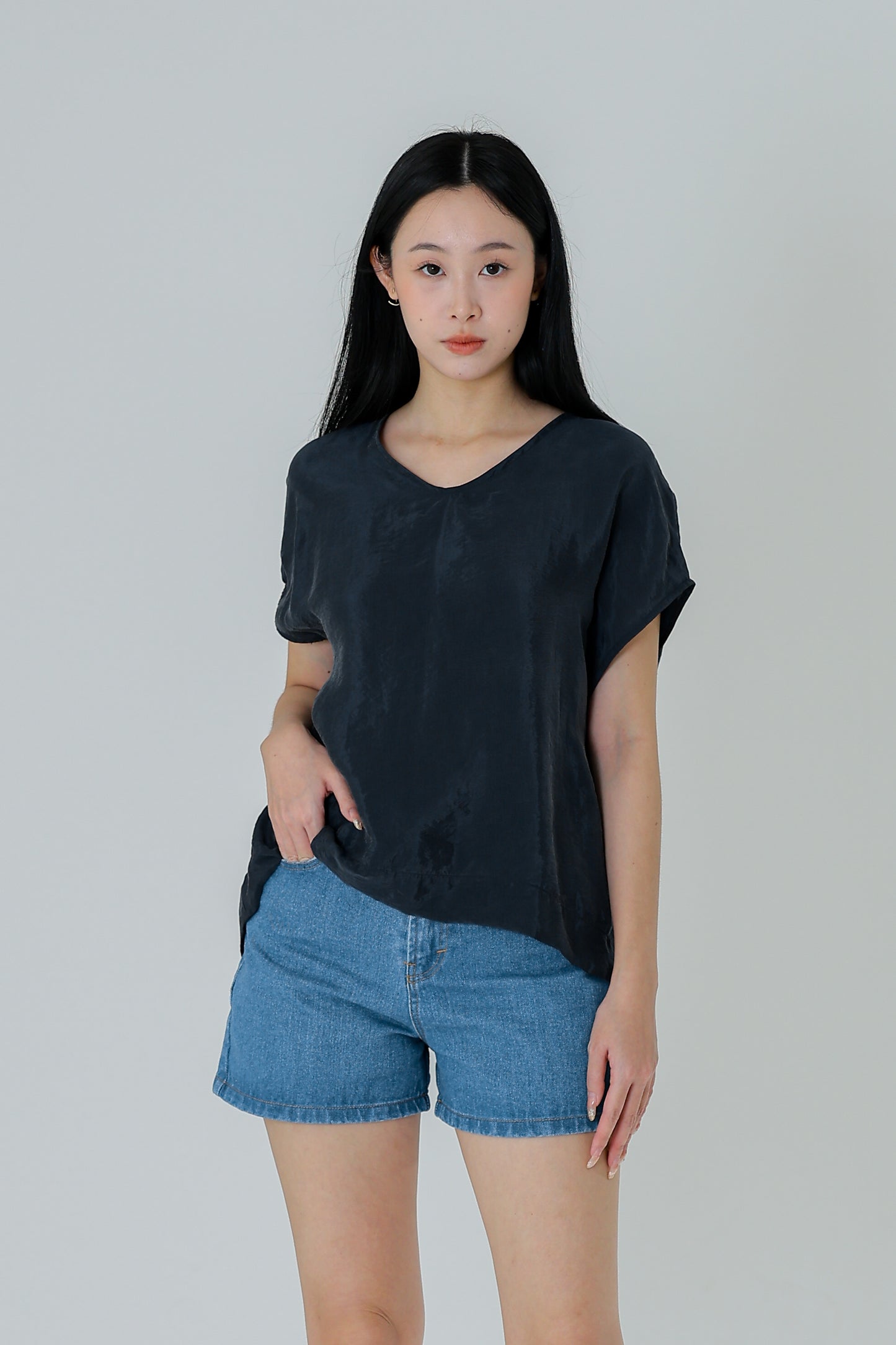 Cherris Unique Back Top - Navy