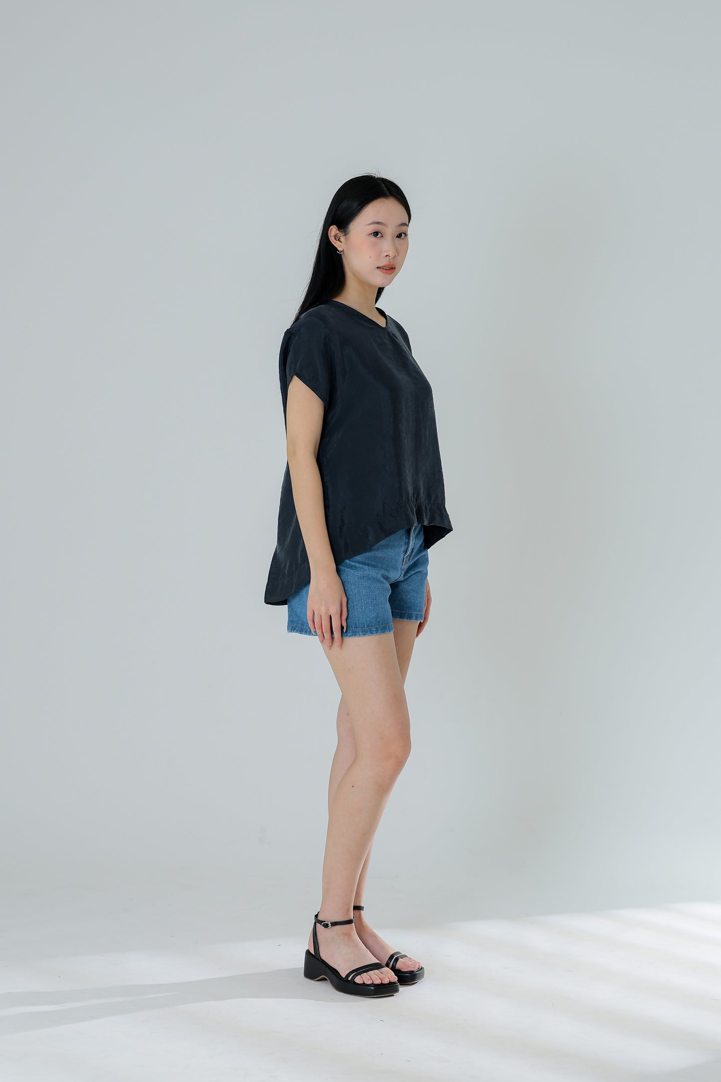 Cherris Unique Back Top - Navy