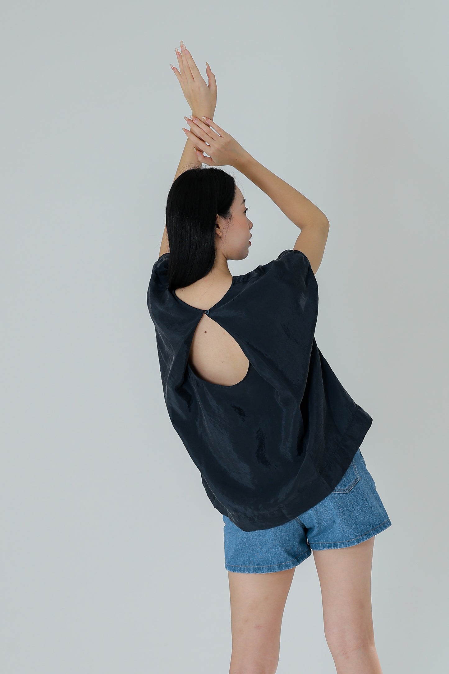 Cherris Unique Back Top - Navy