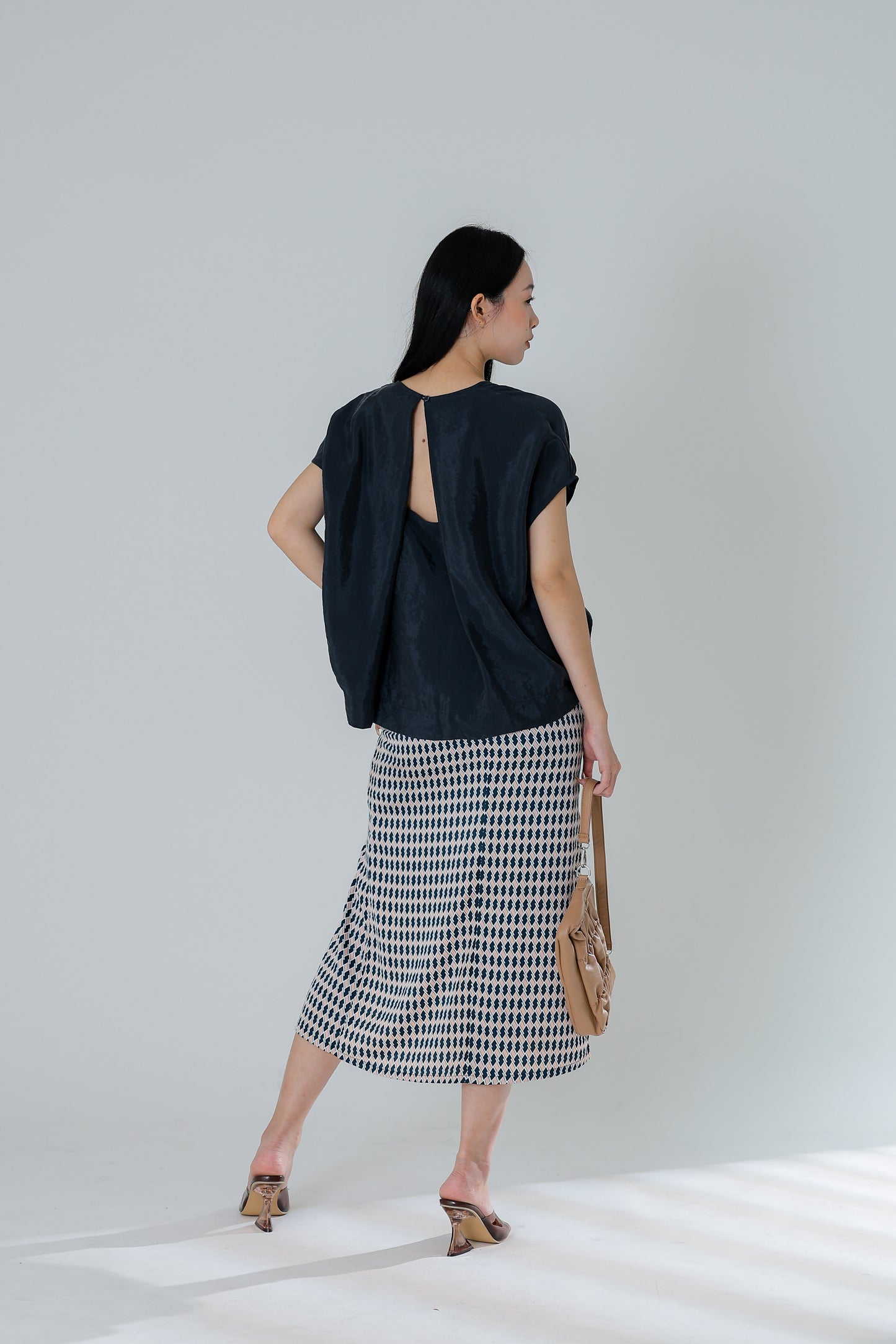 Cherris Unique Back Top - Navy