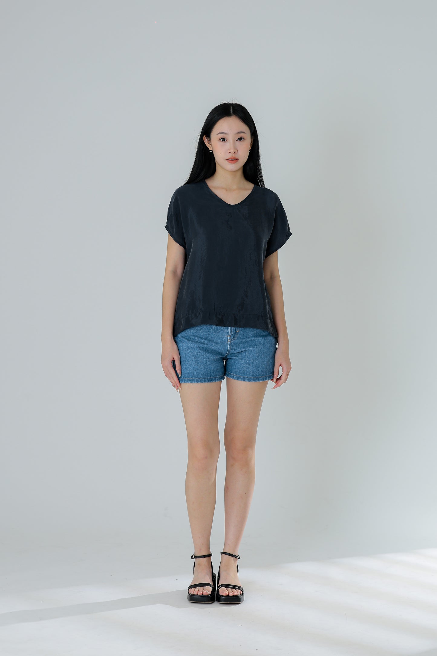 Cherris Unique Back Top - Navy