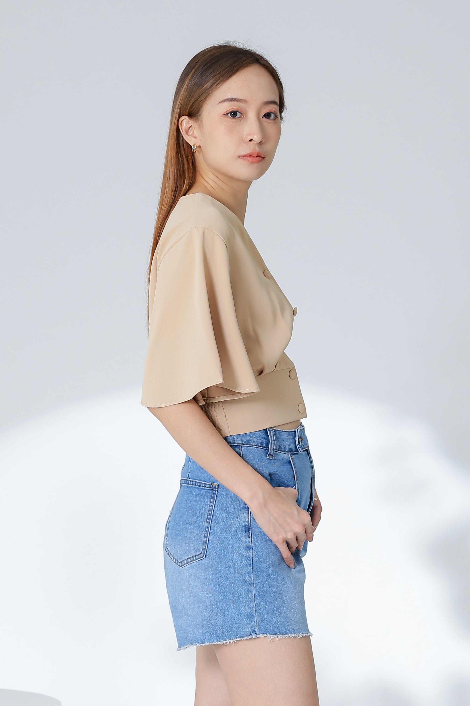 Ciara Bell Sleeve Top - Khaki