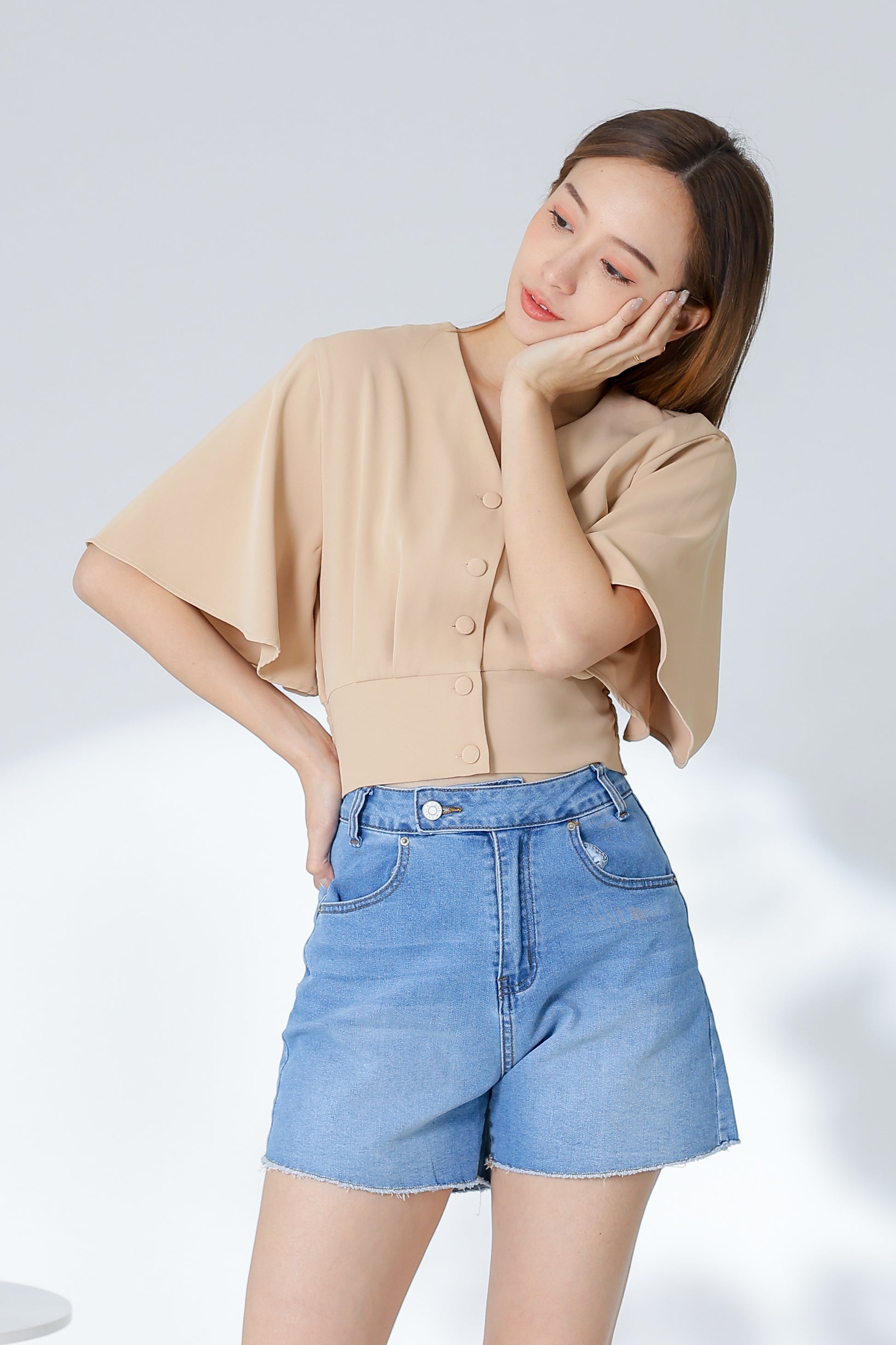 Ciara Bell Sleeve Top - Khaki