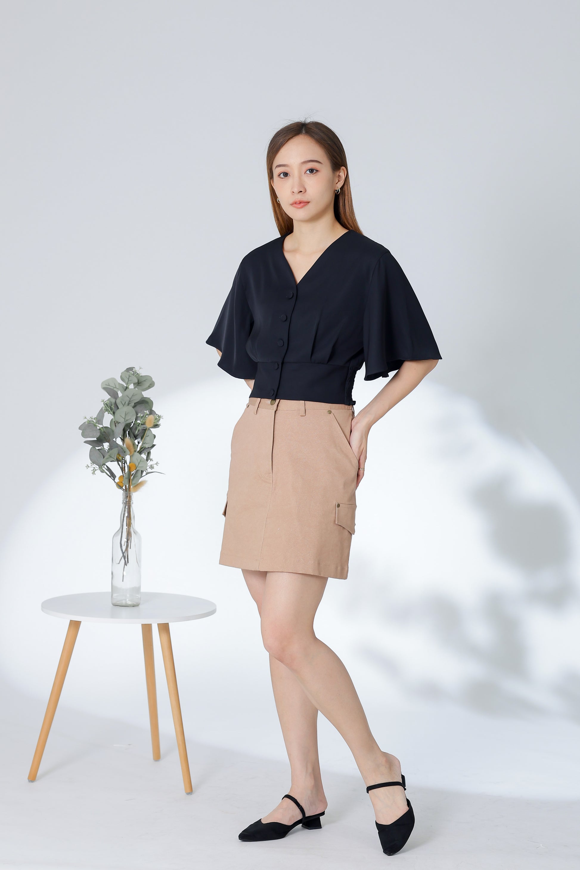Ciara Bell Sleeve Top - Black