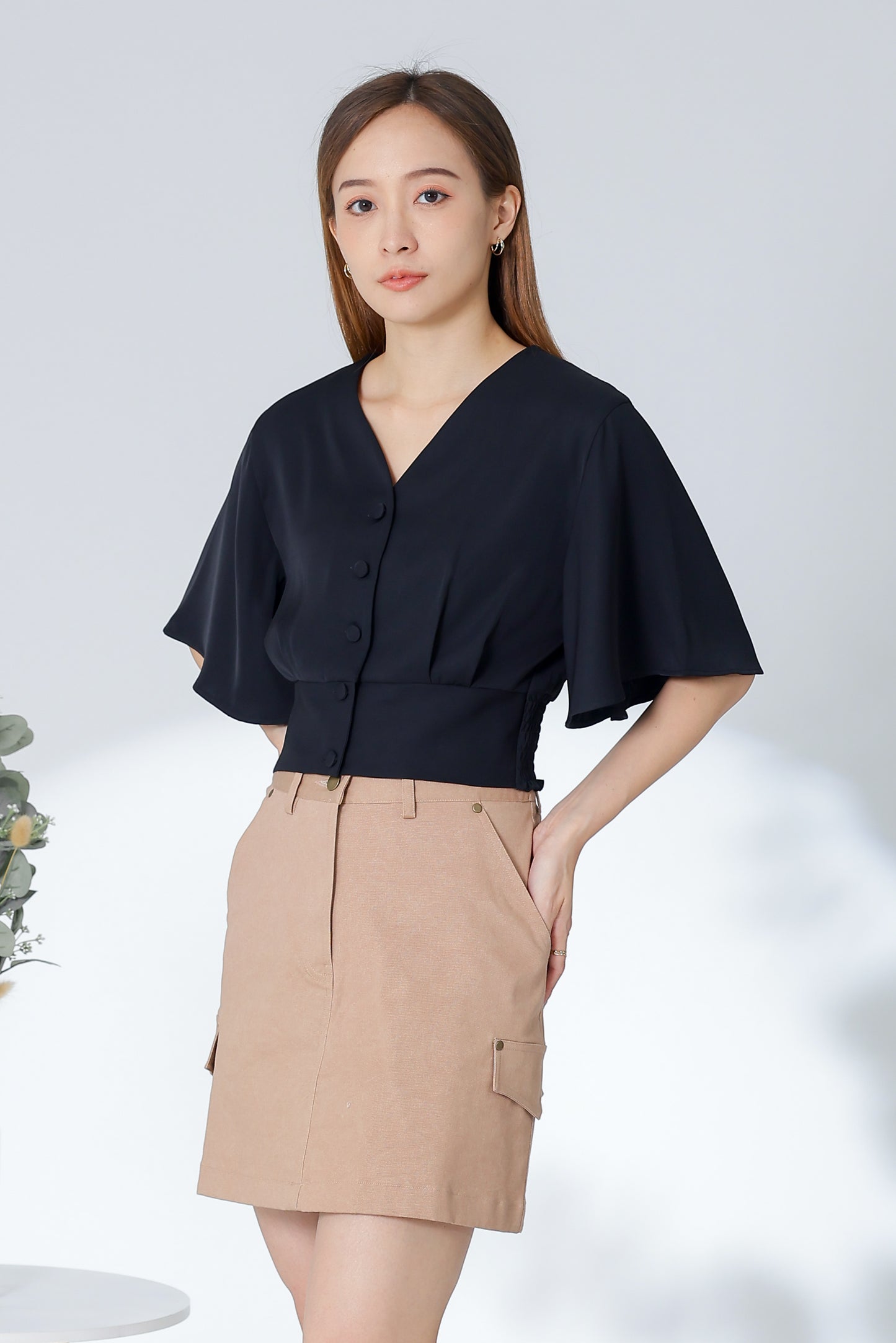 Ciara Bell Sleeve Top - Black