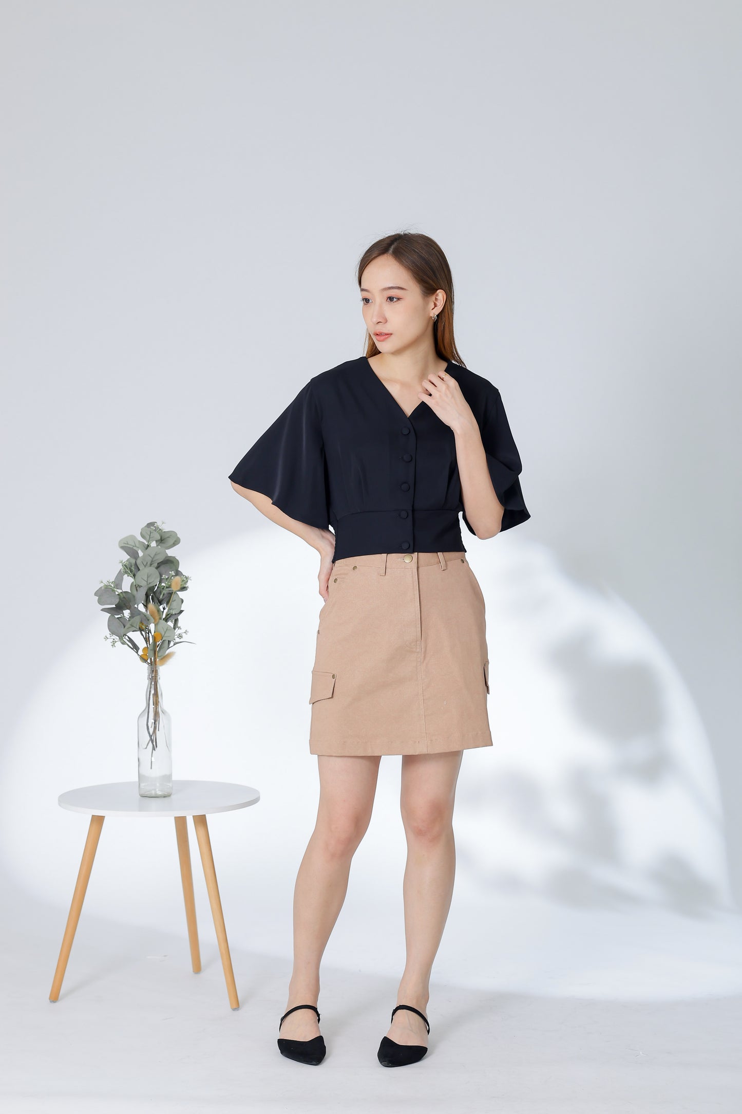 Ciara Bell Sleeve Top - Black