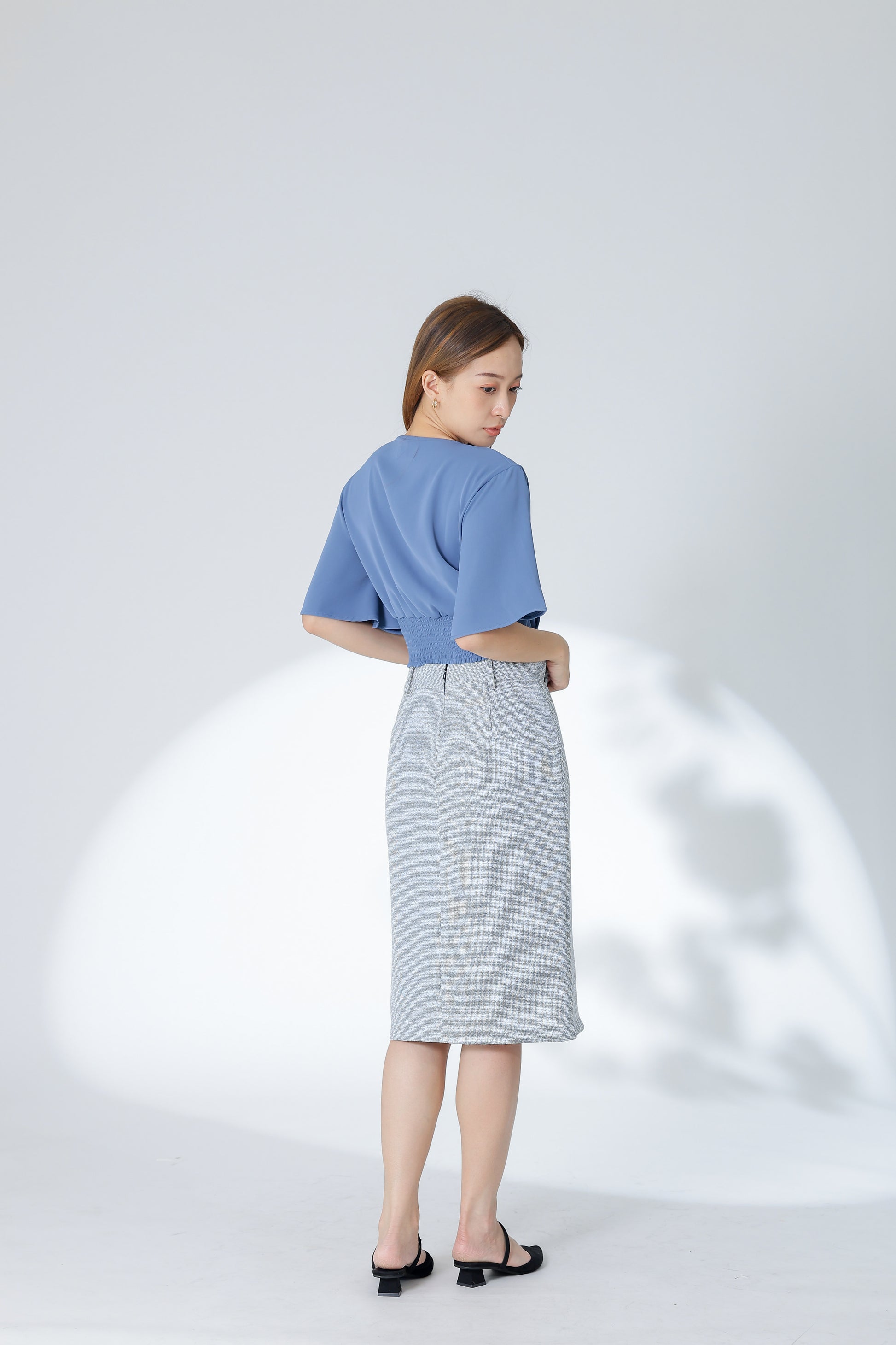 Ciara Bell Sleeve Top - Blue