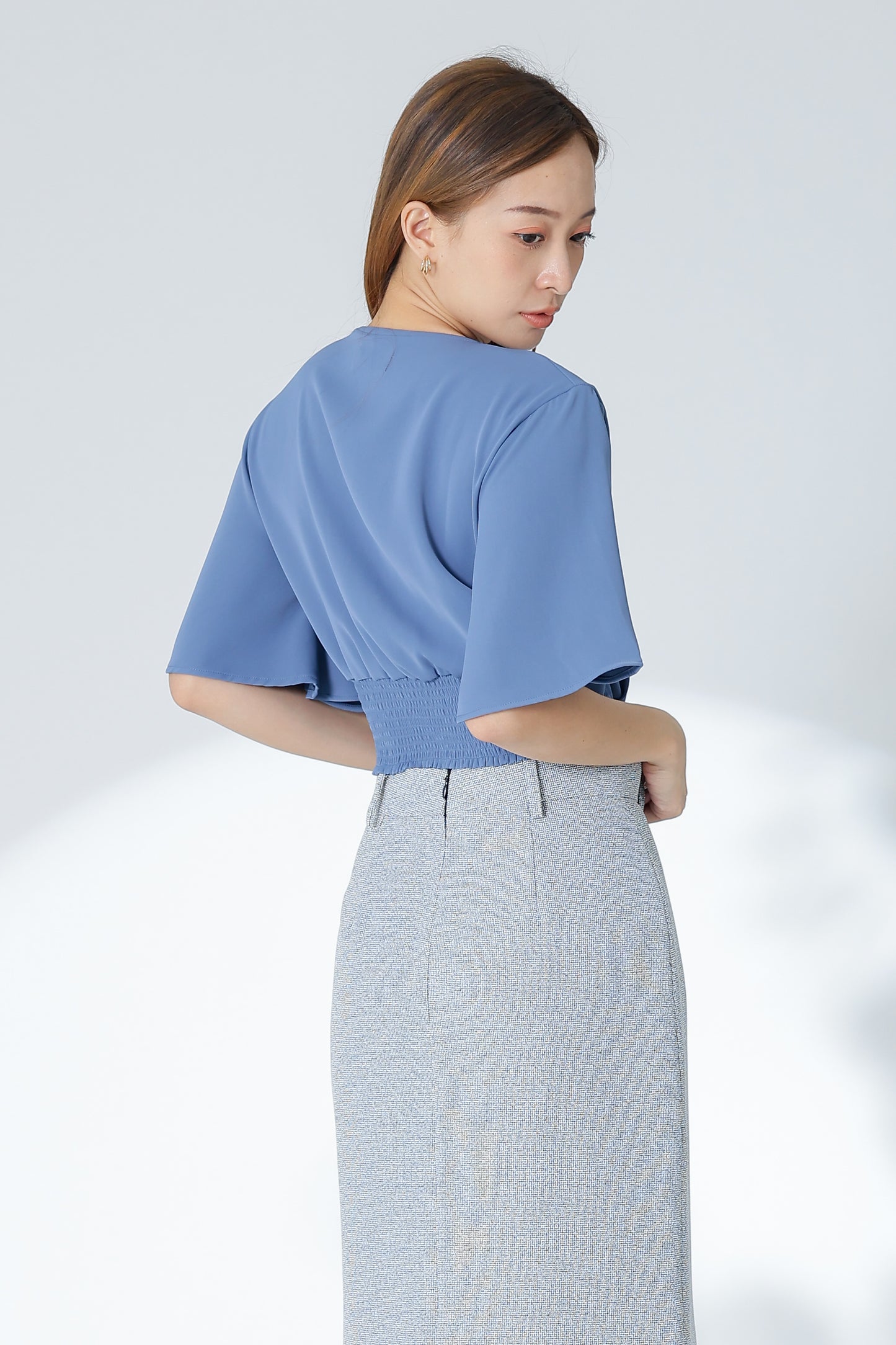Ciara Bell Sleeve Top - Blue
