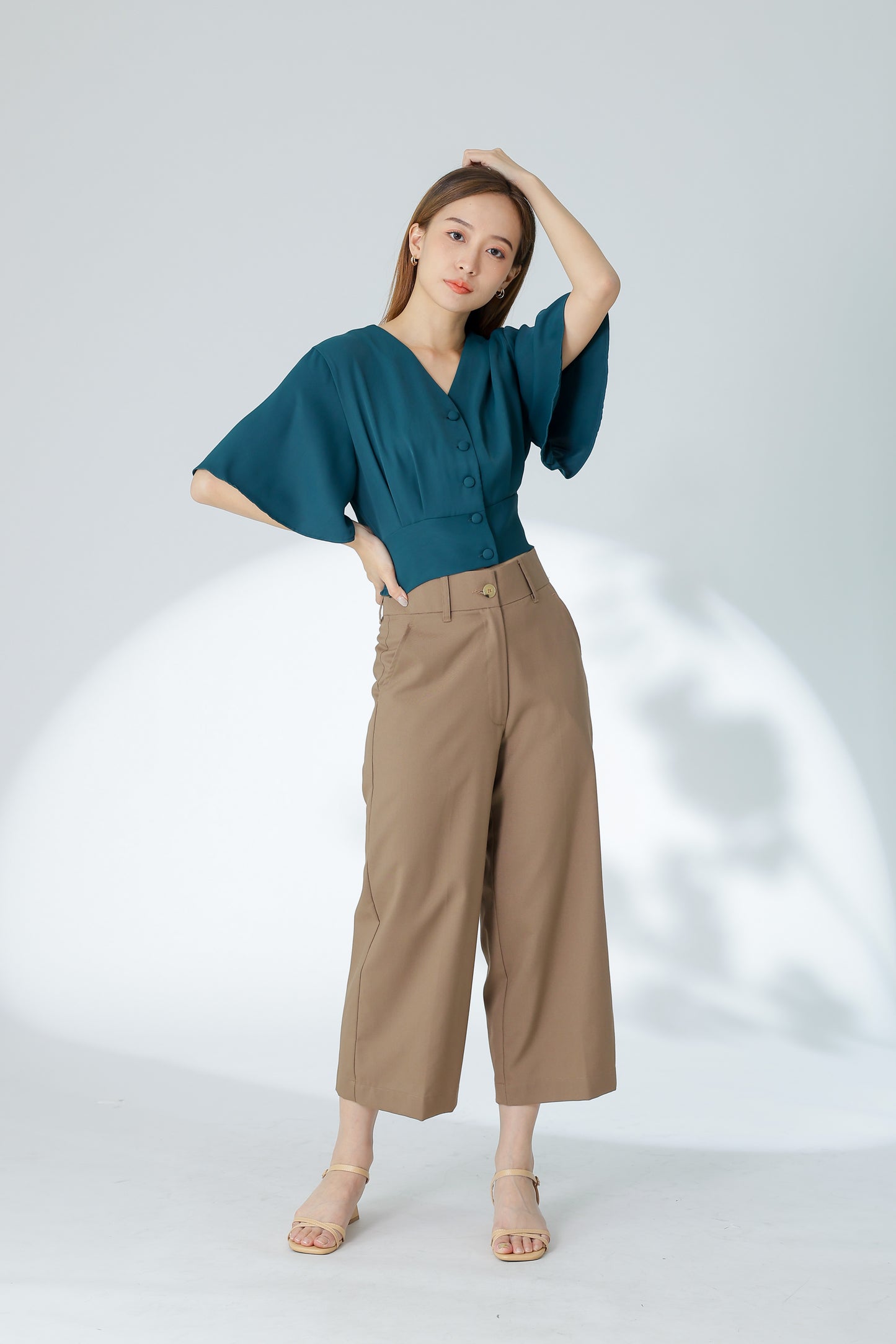 Ciara Bell Sleeve Top - Bottle Green