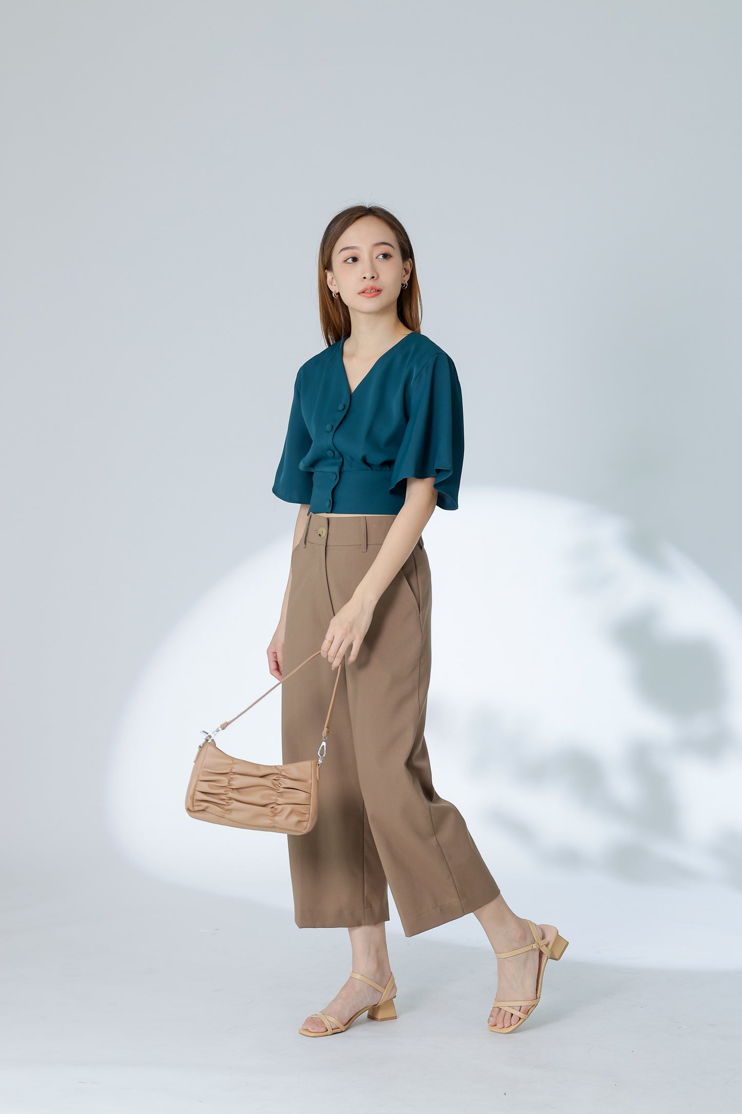 Ciara Bell Sleeve Top - Bottle Green