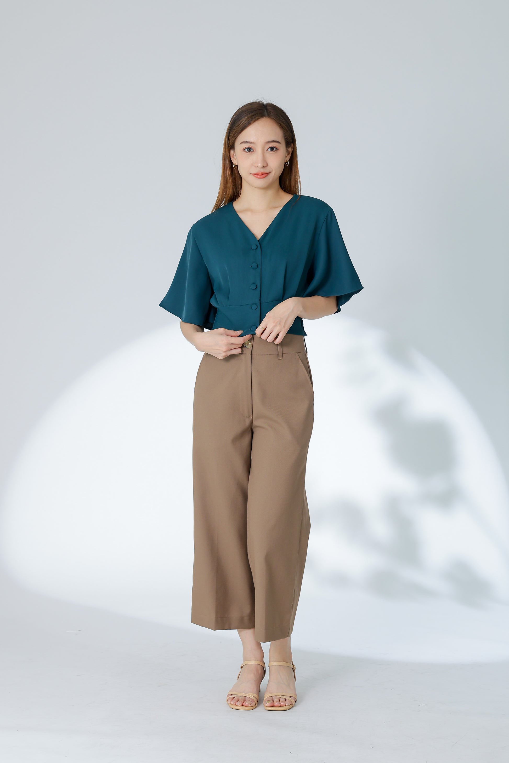 Ciara Bell Sleeve Top - Bottle Green