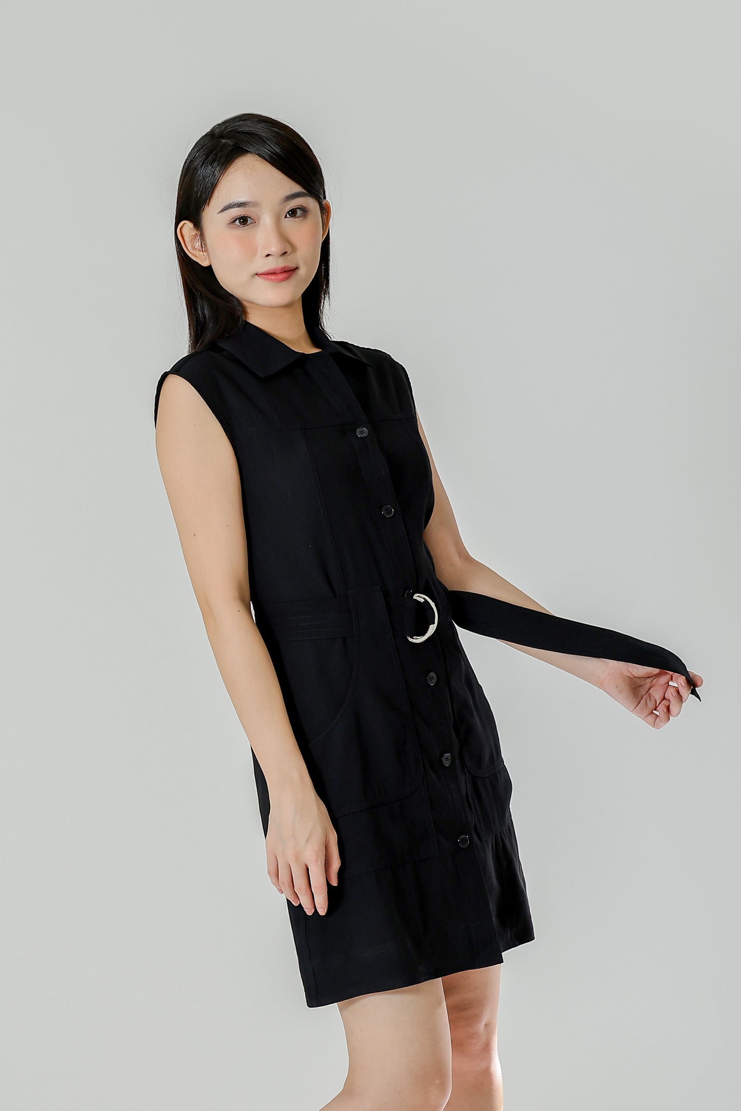 Claire Safari Shift Dress - Black