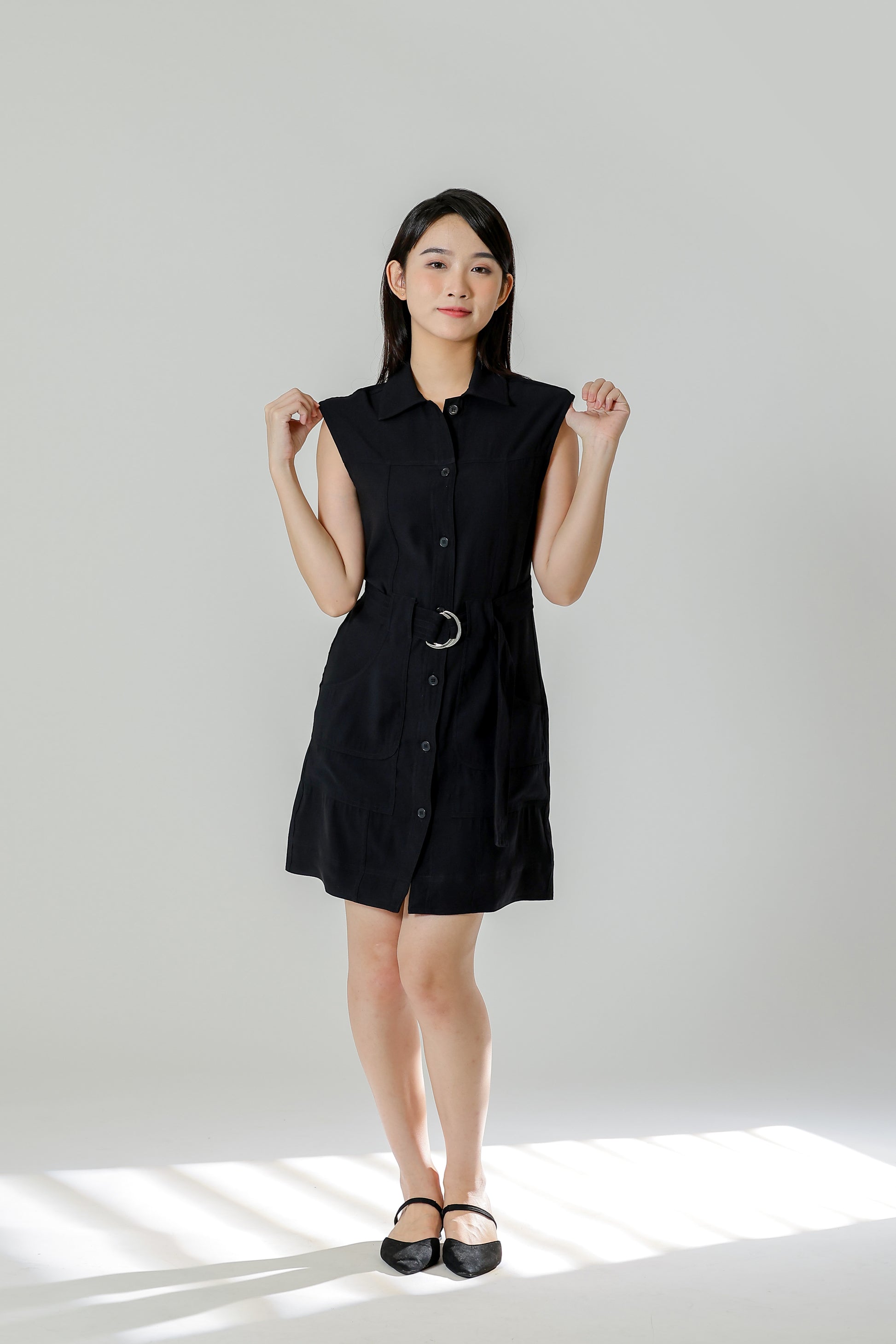 Claire Safari Shift Dress - Black