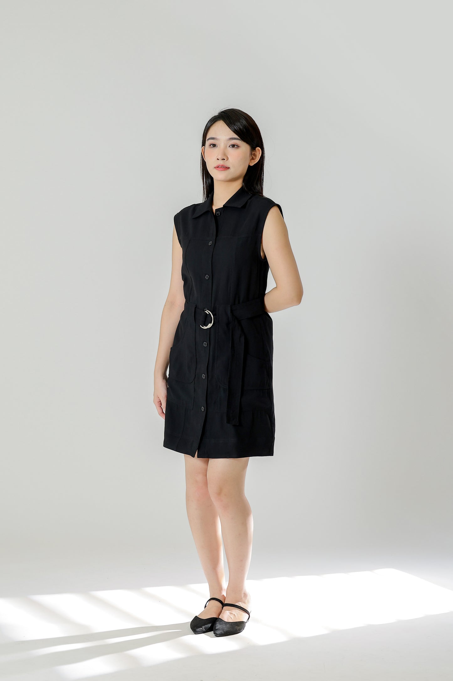 Claire Safari Shift Dress - Black