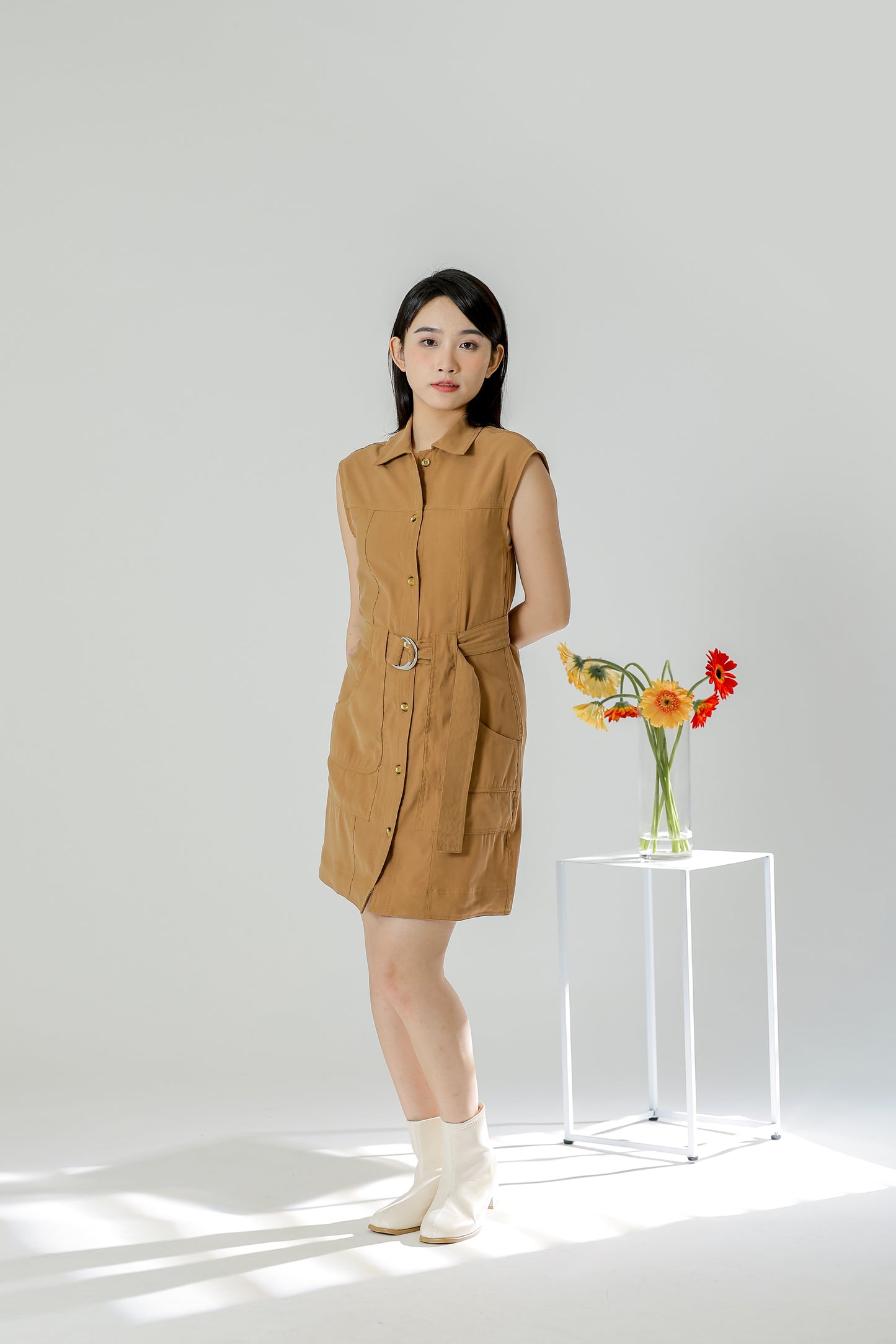 Claire Safari Shift Dress - Khaki