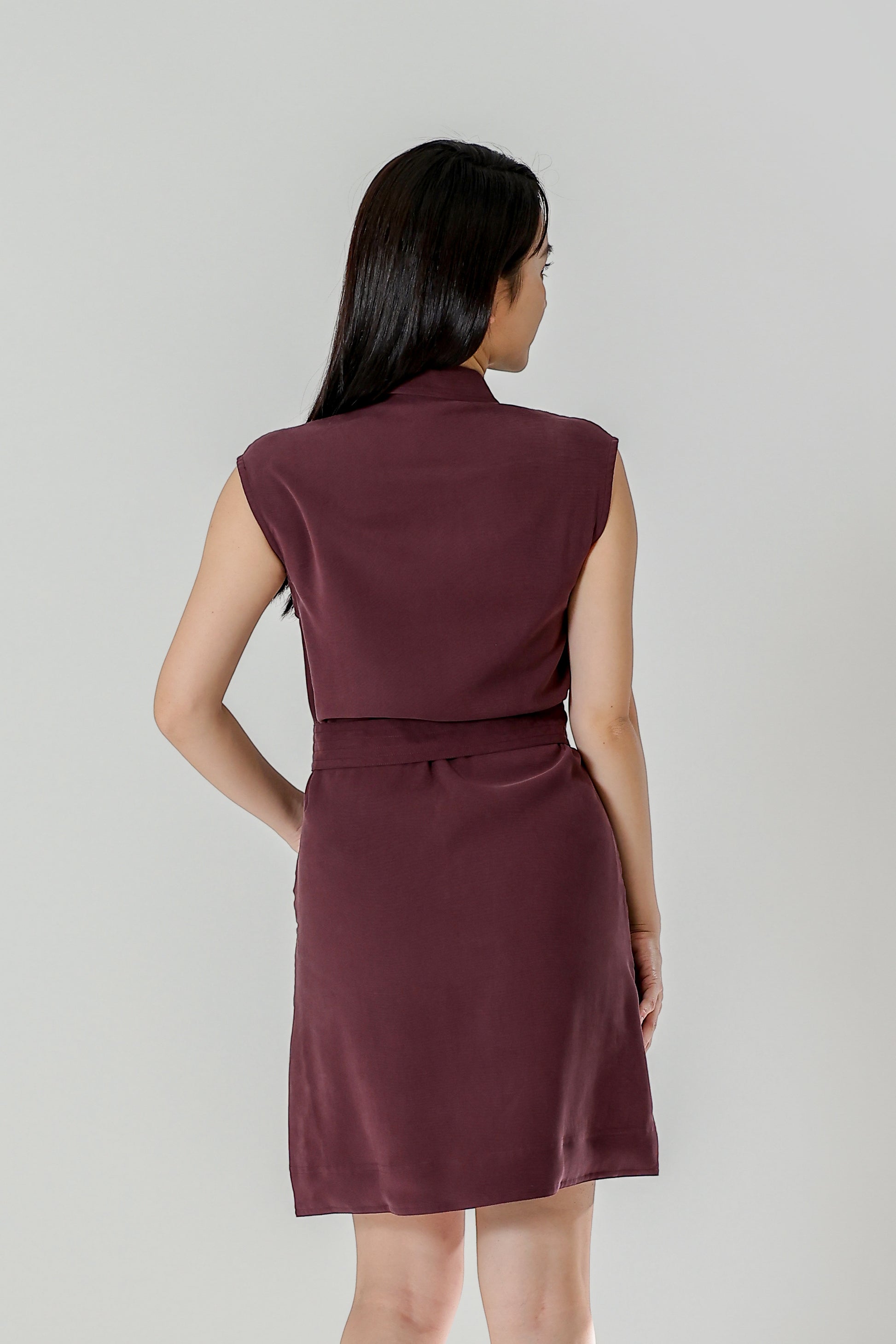 Claire Safari Shift Dress - Plum
