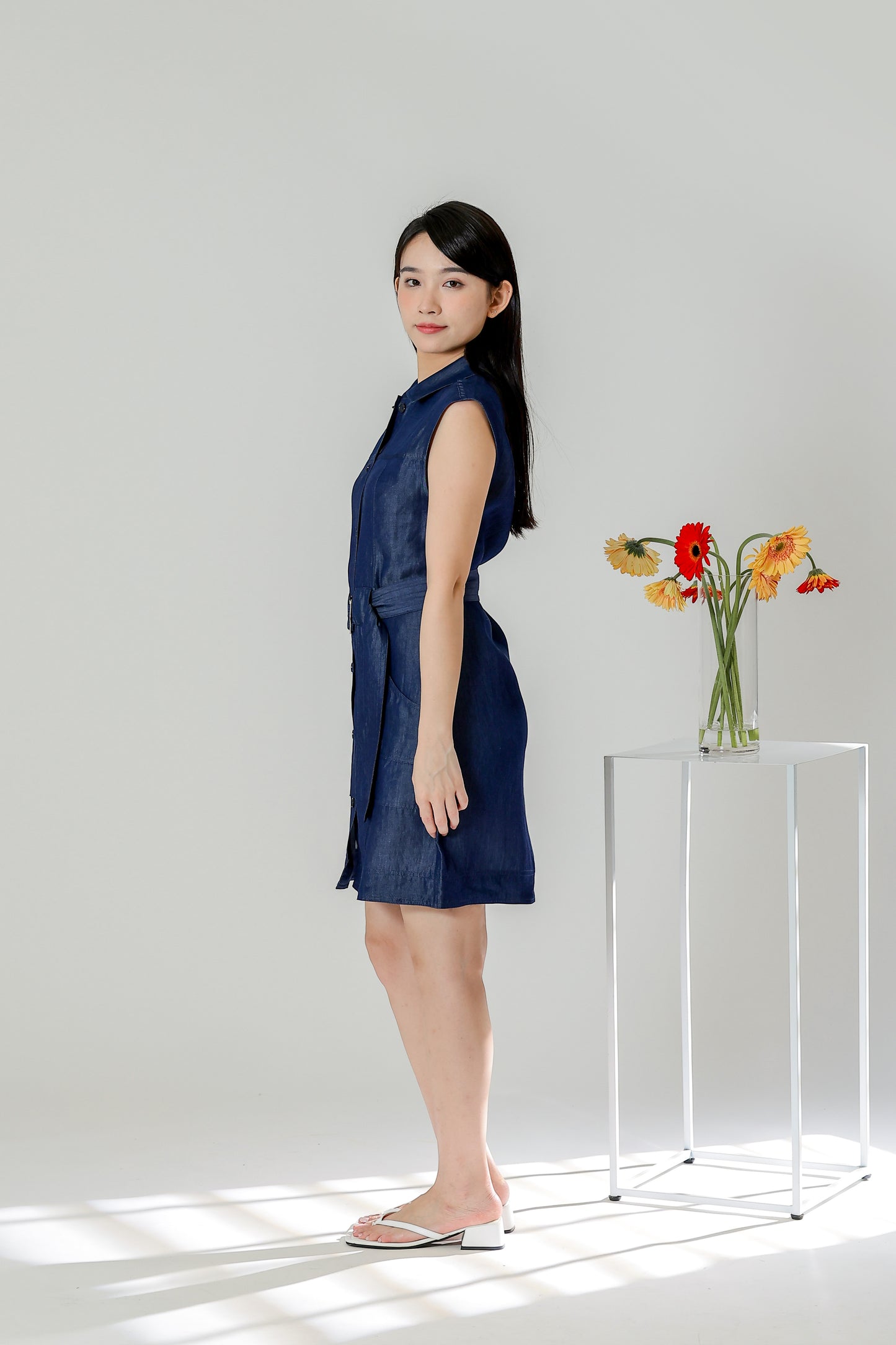 Claire Safari Shift Dress - Denim