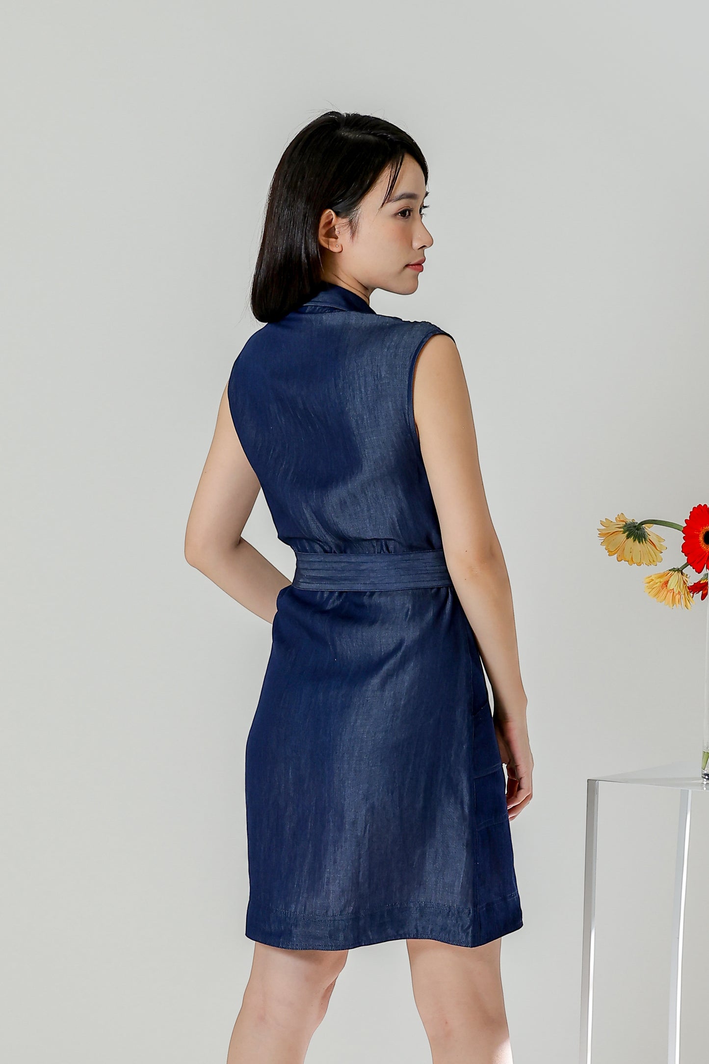 Claire Safari Shift Dress - Denim