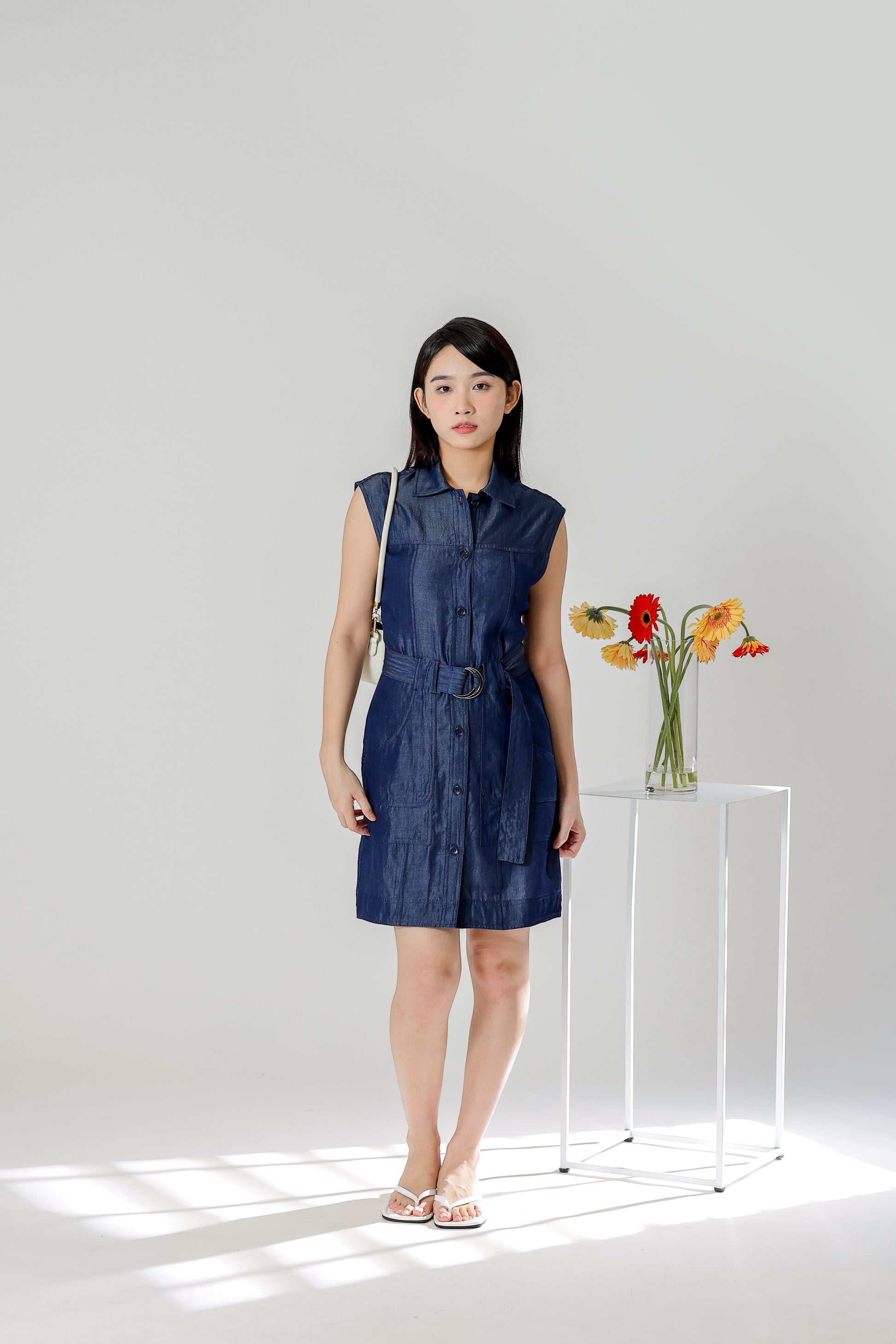 Claire Safari Shift Dress - Denim