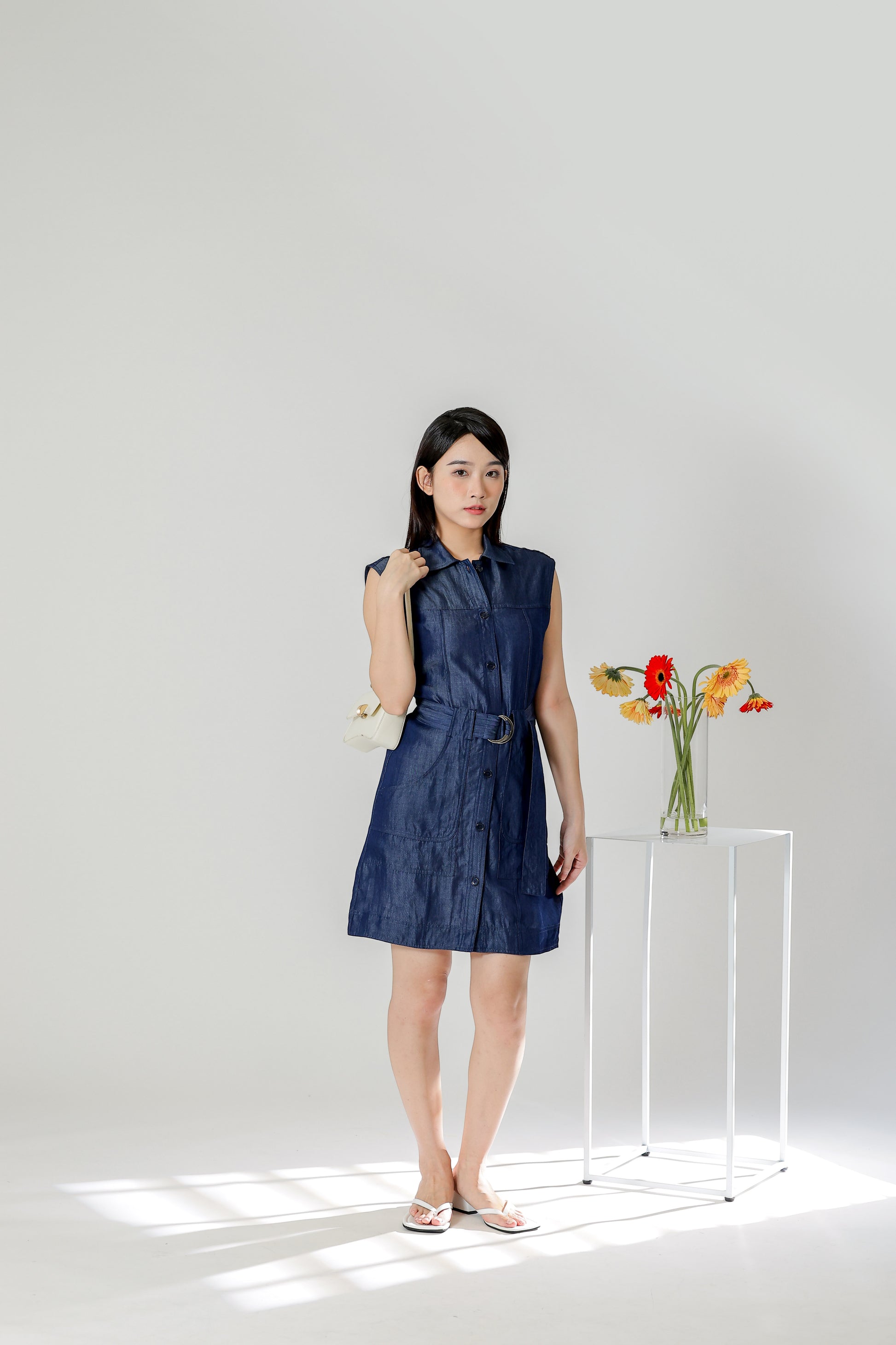 Claire Safari Shift Dress - Denim
