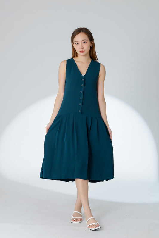 Corrine Reversible Dress - Teal