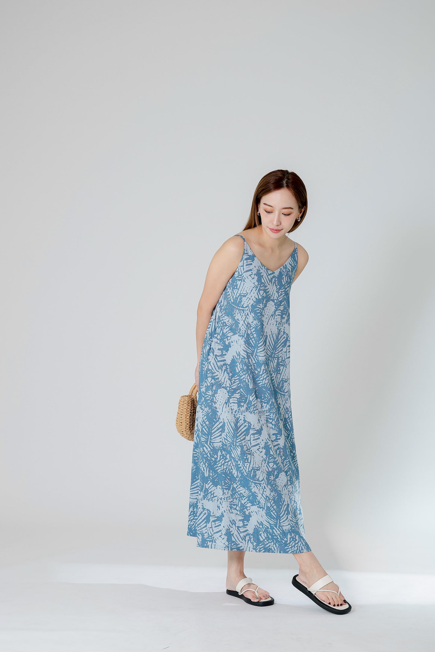 Dahlia Camisole Midi Dress - Denim